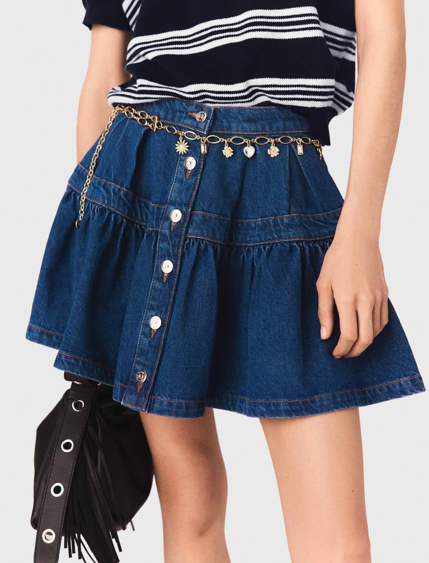 Maje Short denim skirt