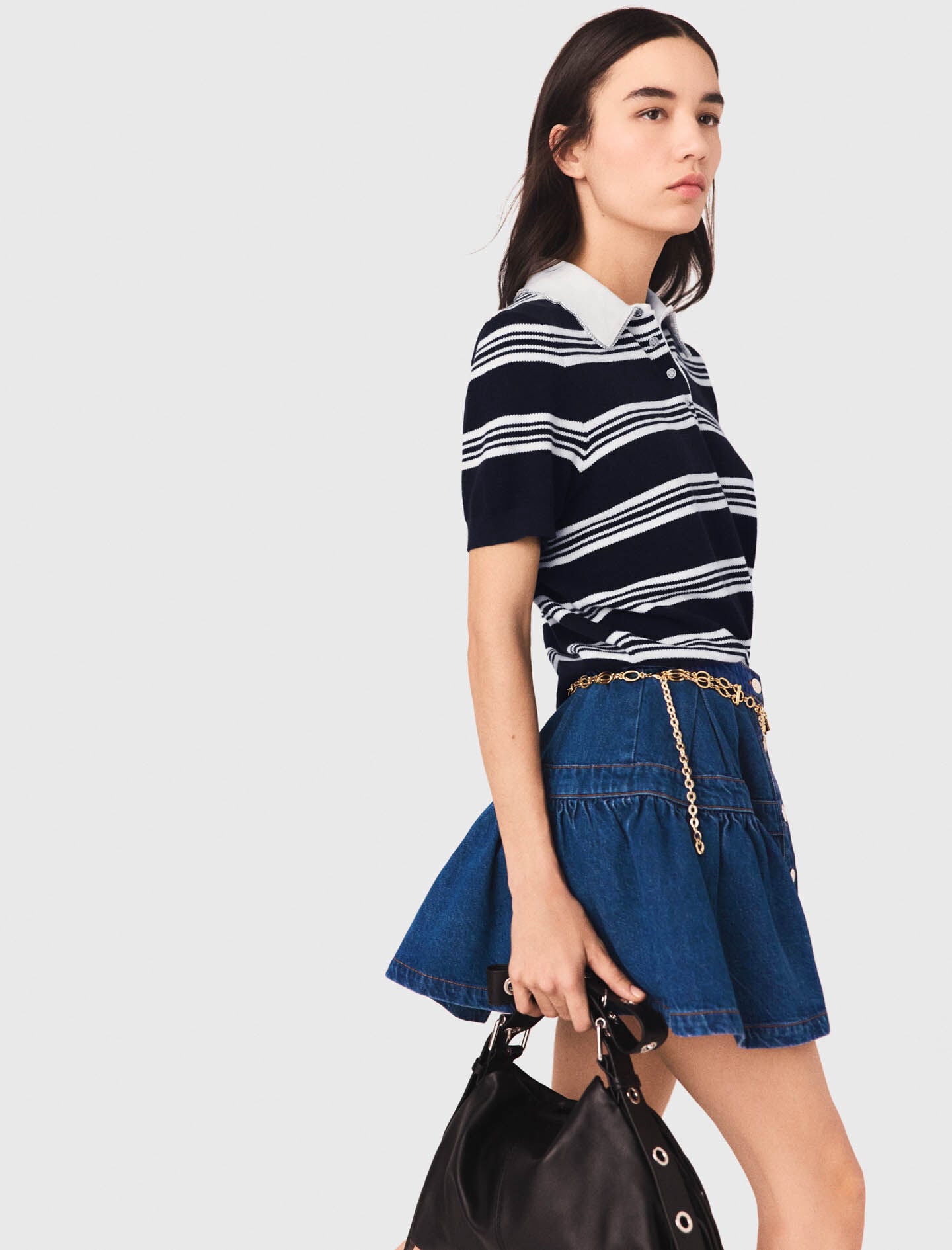Maje Short denim skirt