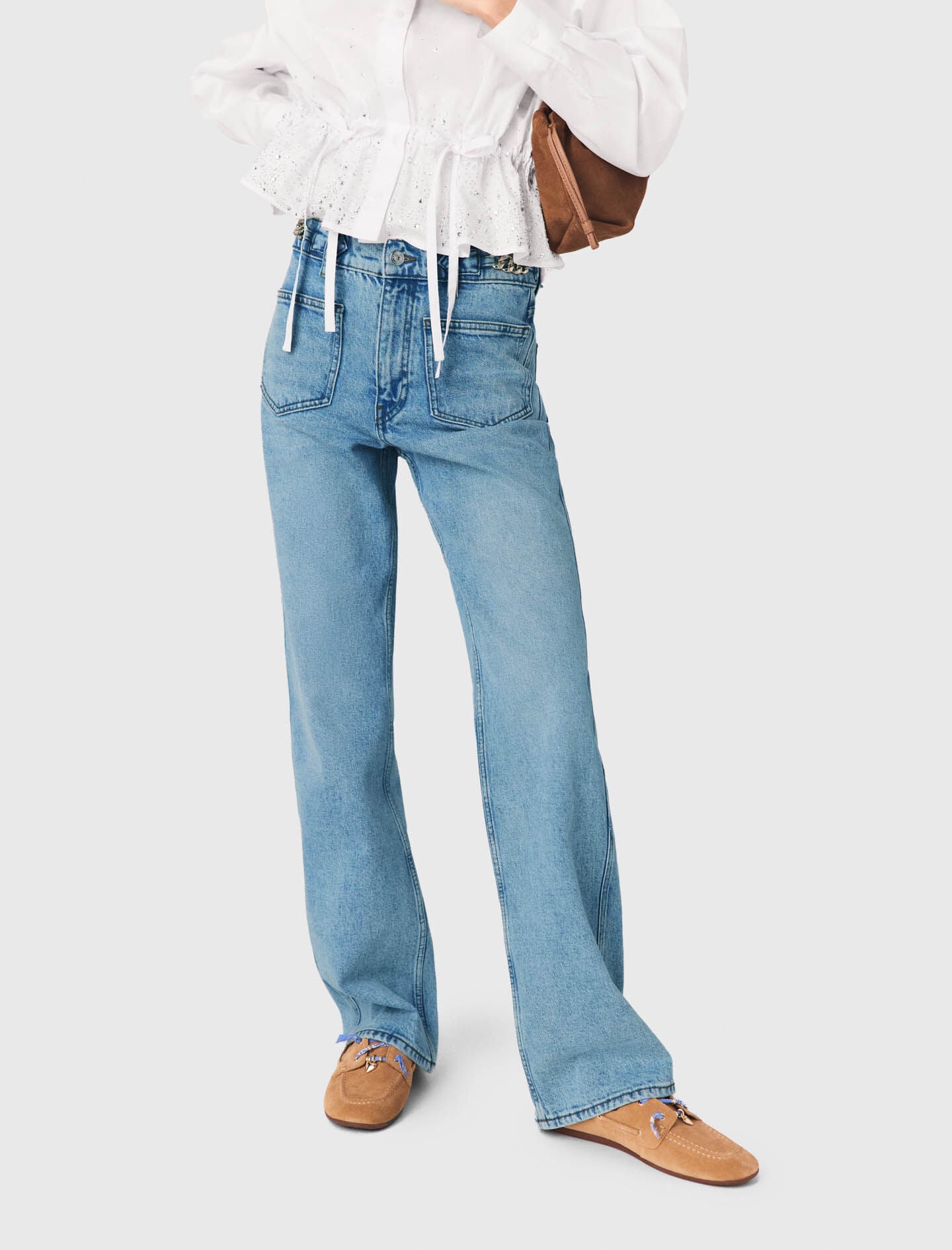Maje Straight jeans with chains