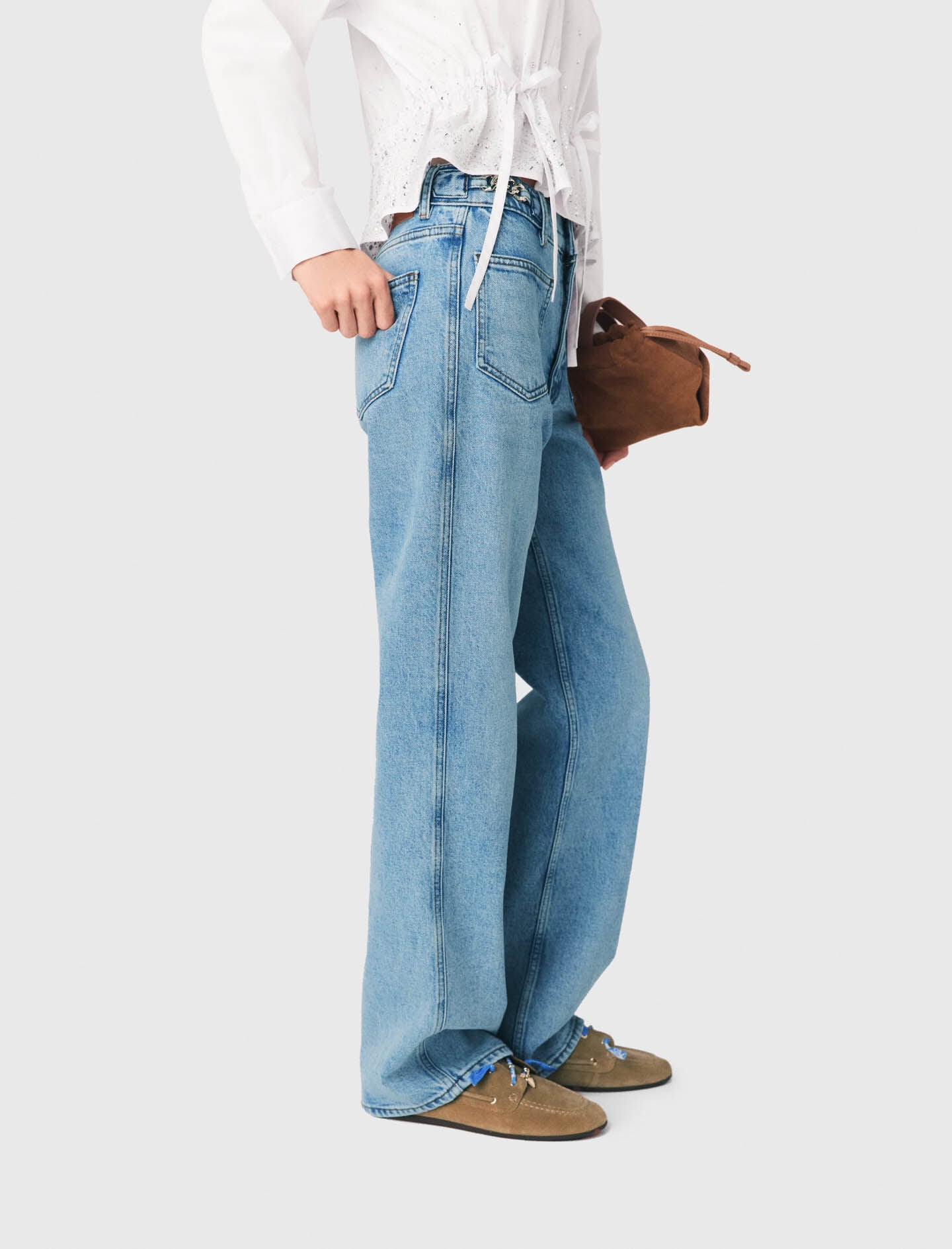 Maje Straight jeans with chains