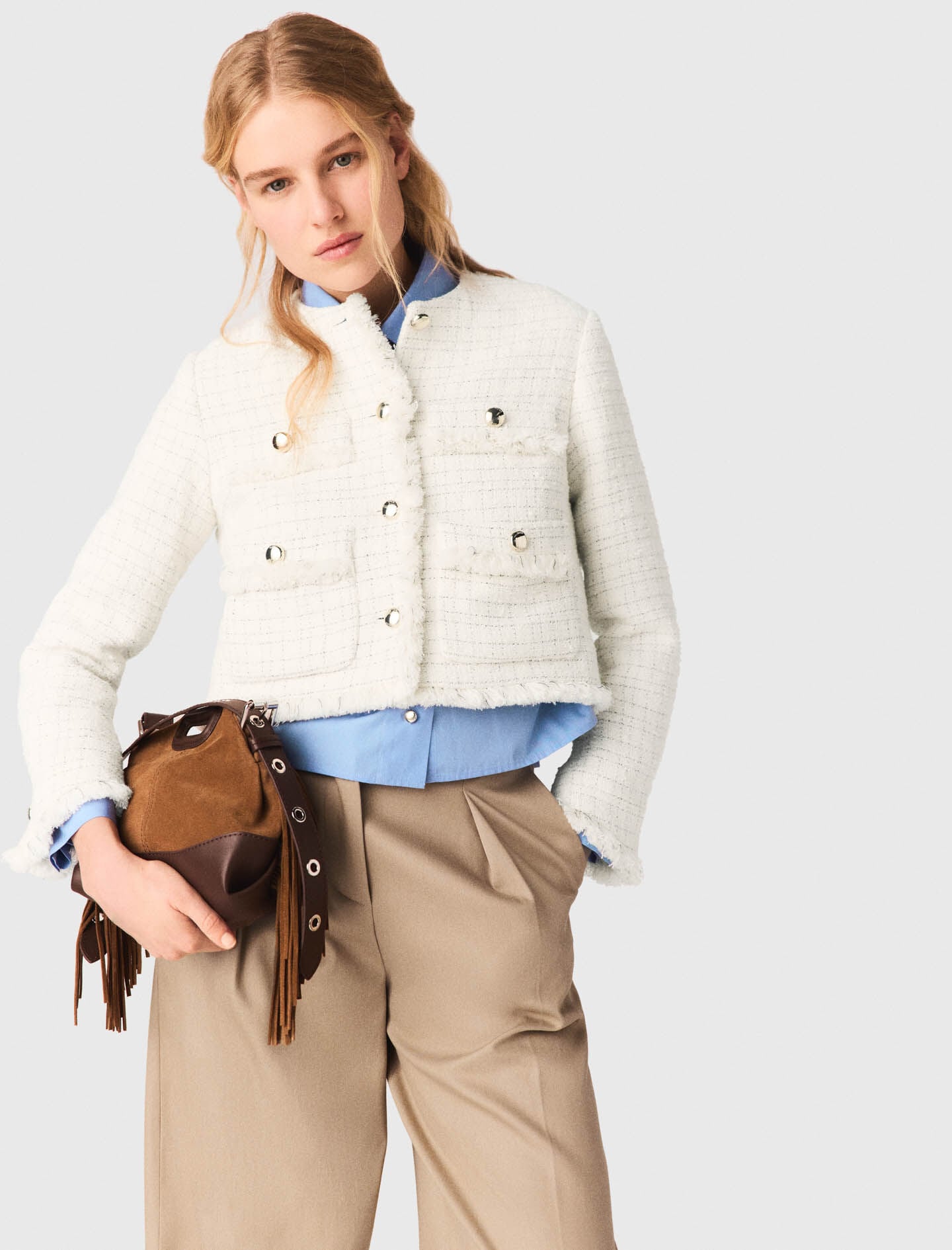 Maje Cropped tweed jacket