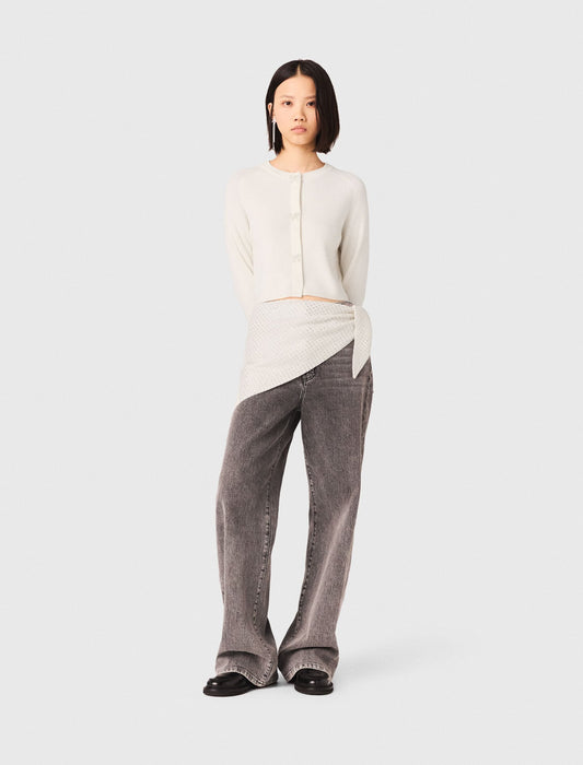 Maje Bow jewellery button cardigan