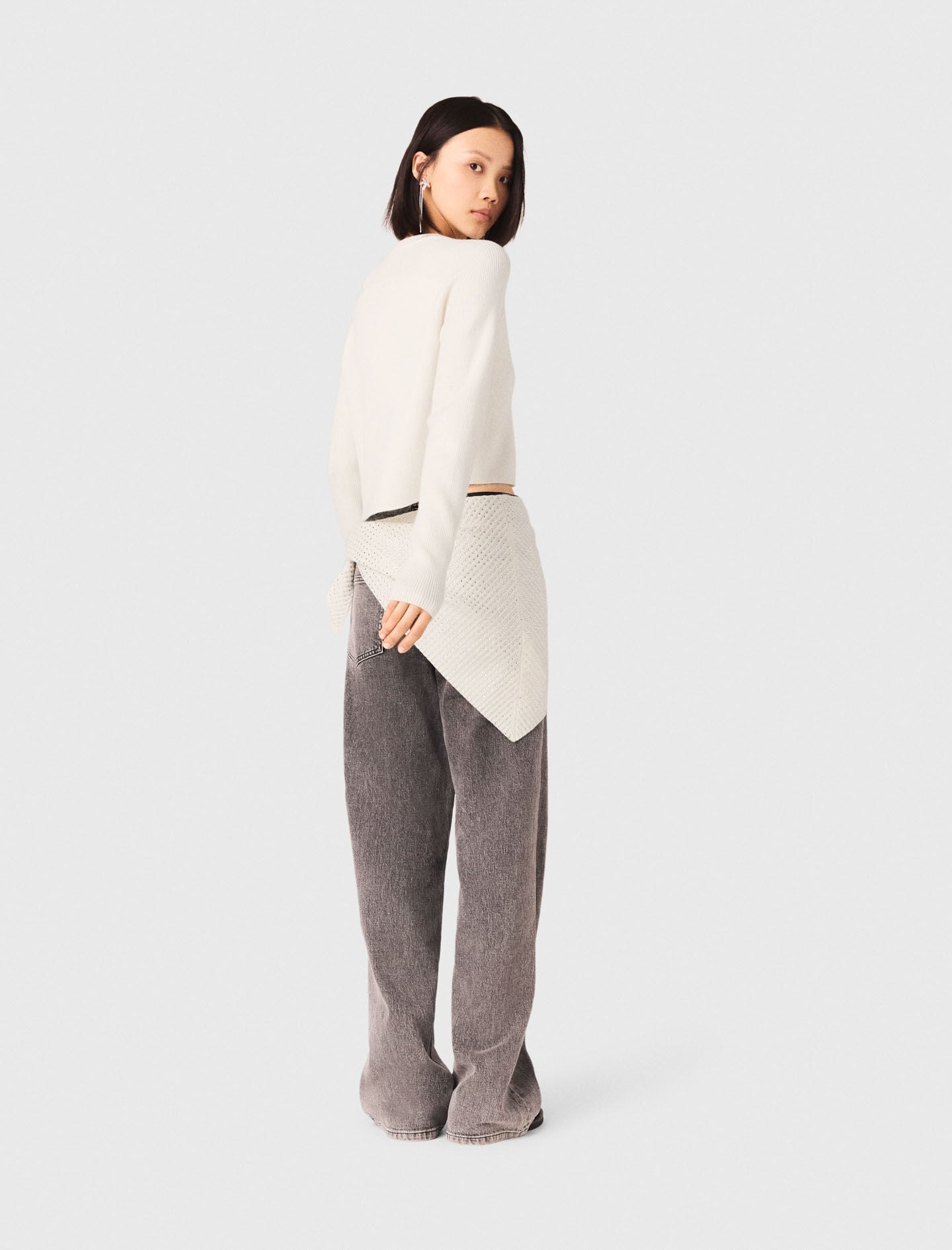 Maje Bow jewellery button cardigan