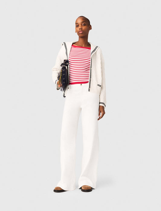 Maje Cable-knit boat neck cardigan