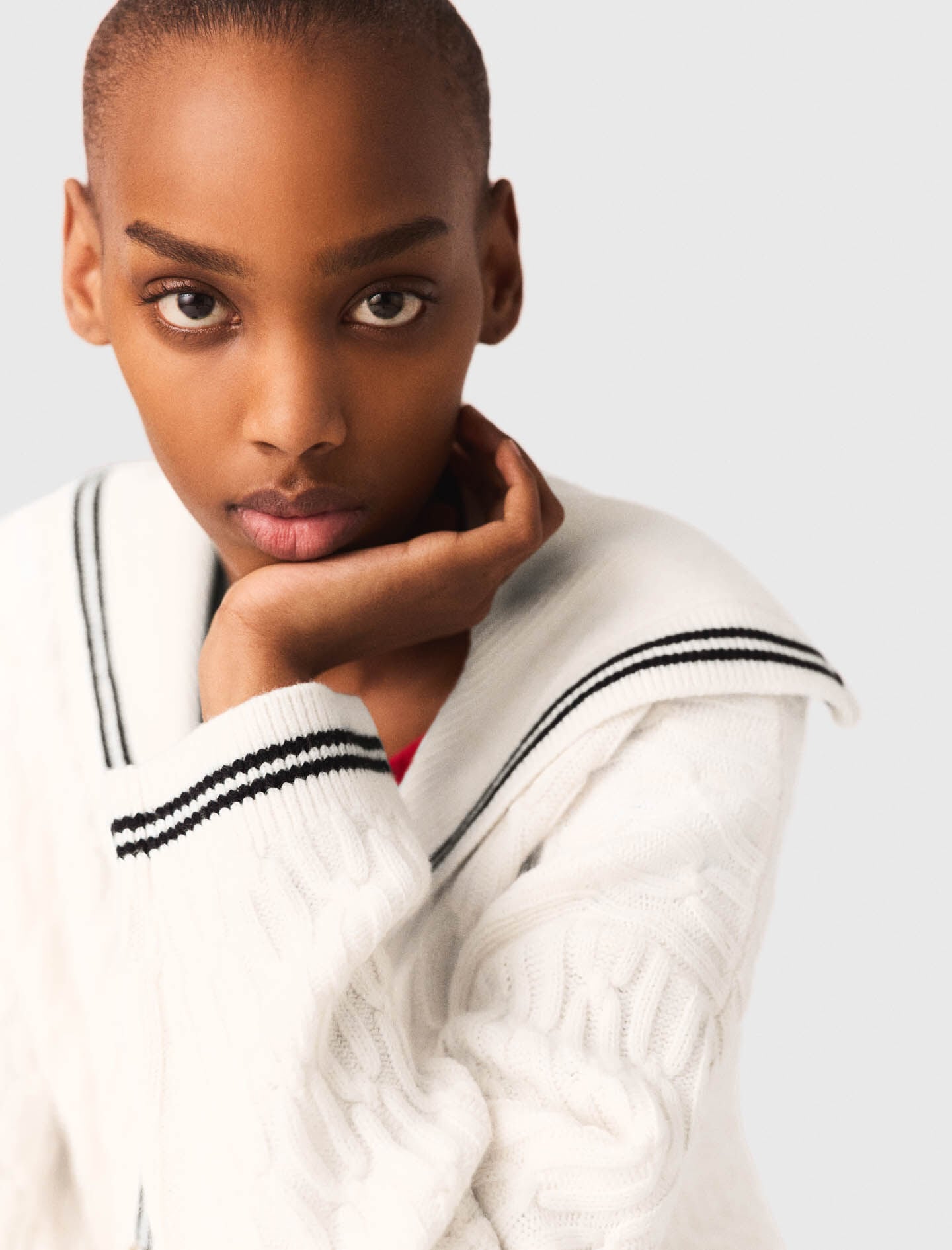 Maje Cable-knit boat neck cardigan