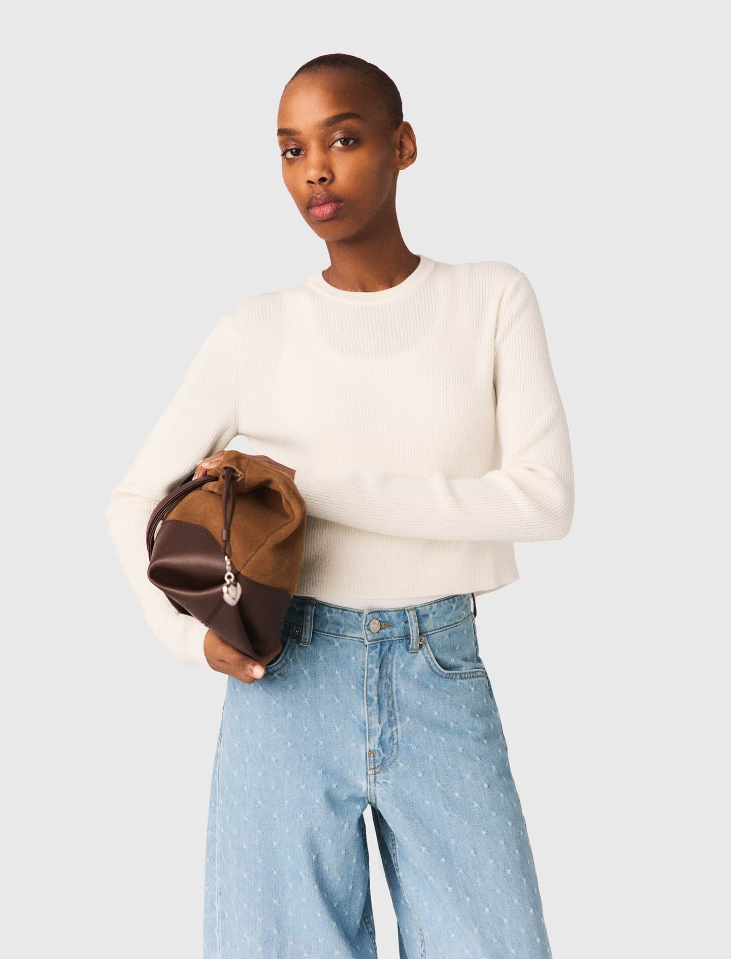 Maje Sweater with jewelled buttons