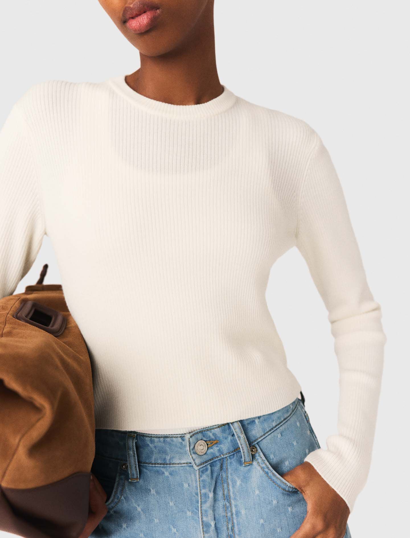 Maje Sweater with jewelled buttons