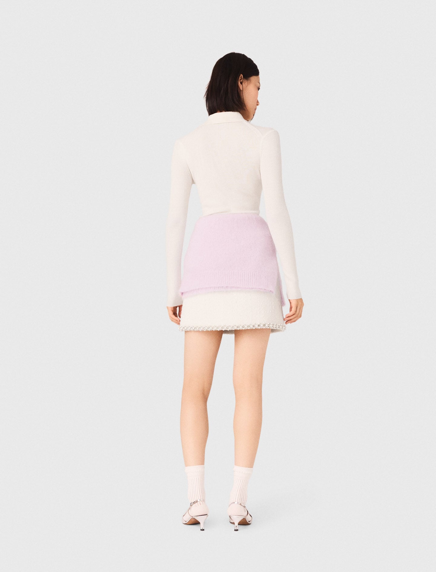 Maje Ribbed polo sweater