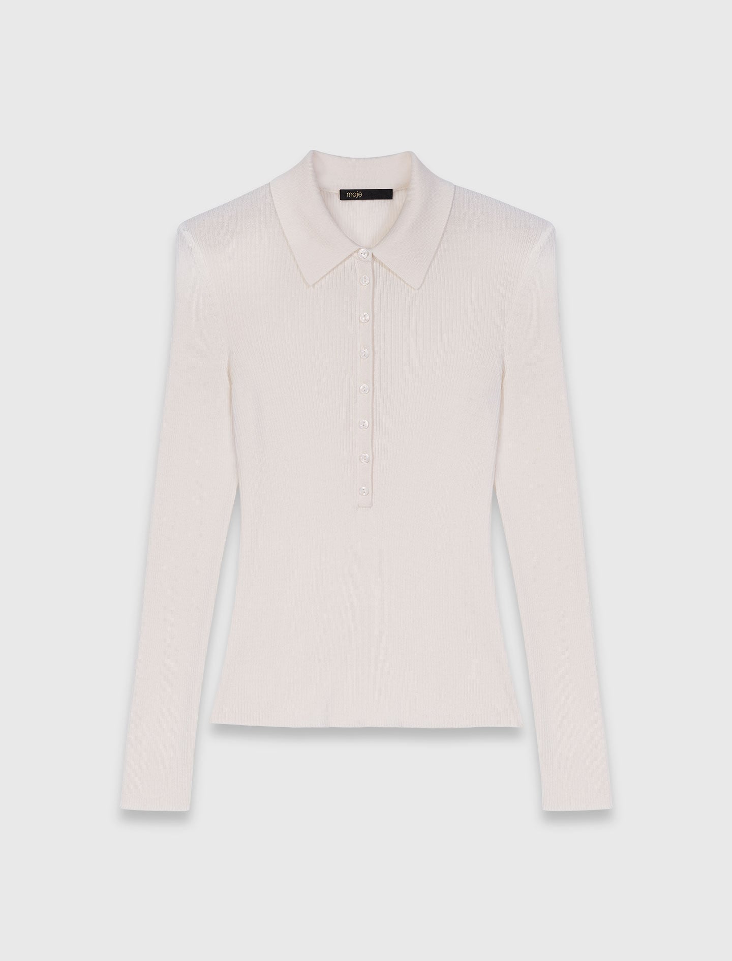 Maje Ribbed polo sweater
