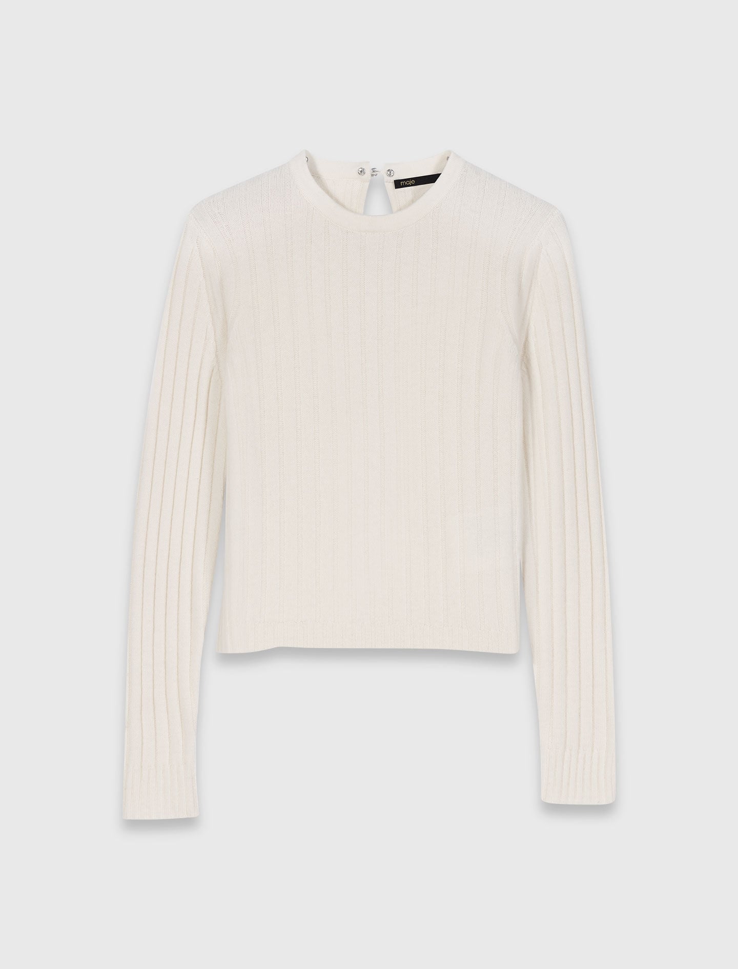 Maje Pearl collar ribbed sweater