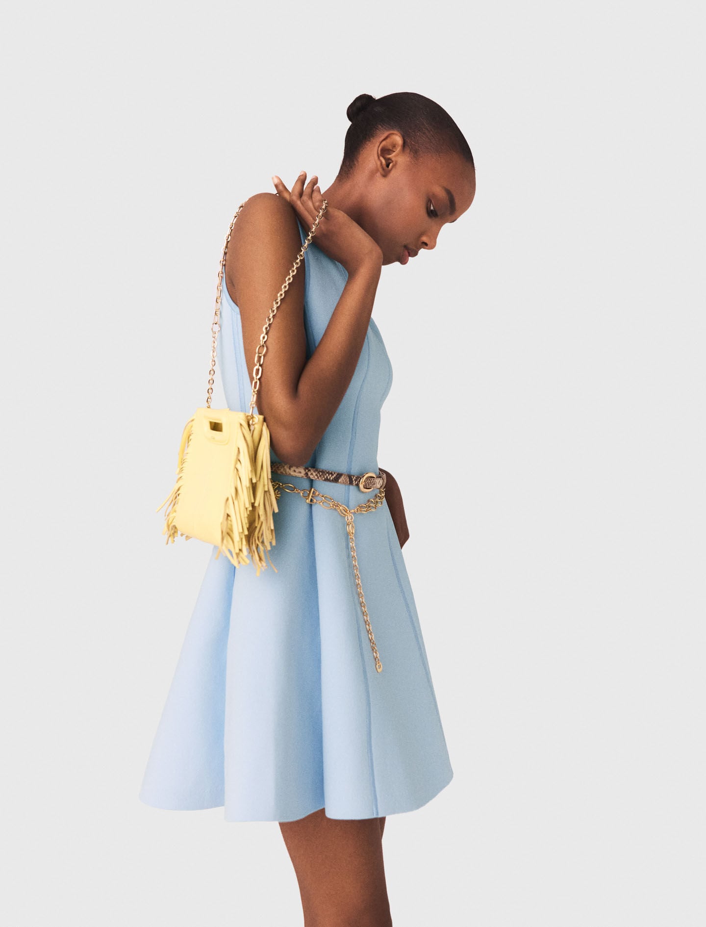 Maje Matte crackled leather M Mini bag
