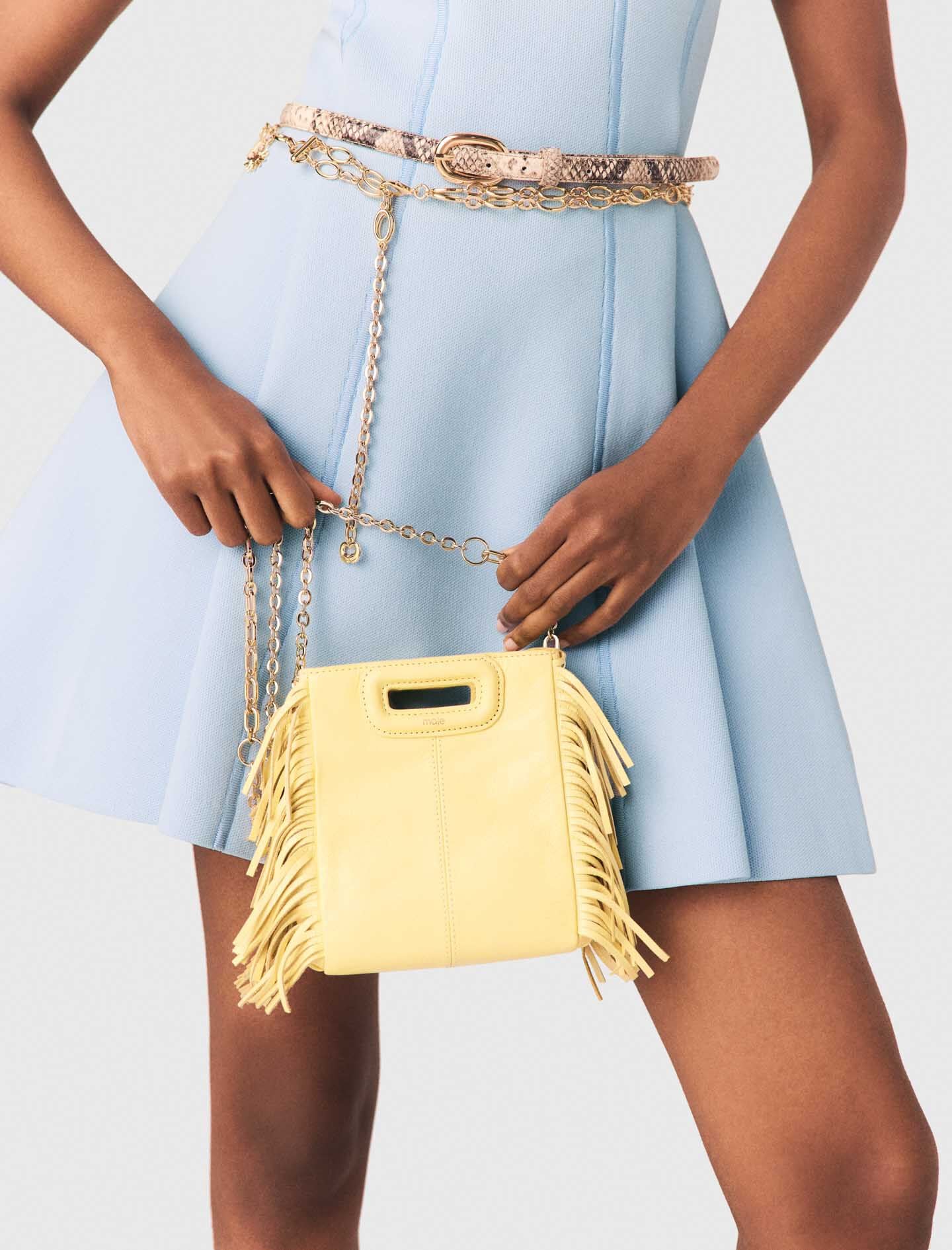 Maje Matte crackled leather M Mini bag