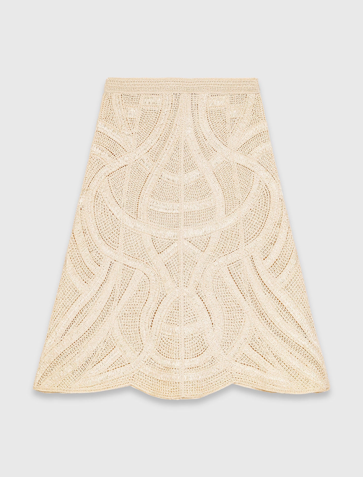 Maje Long crochet skirt