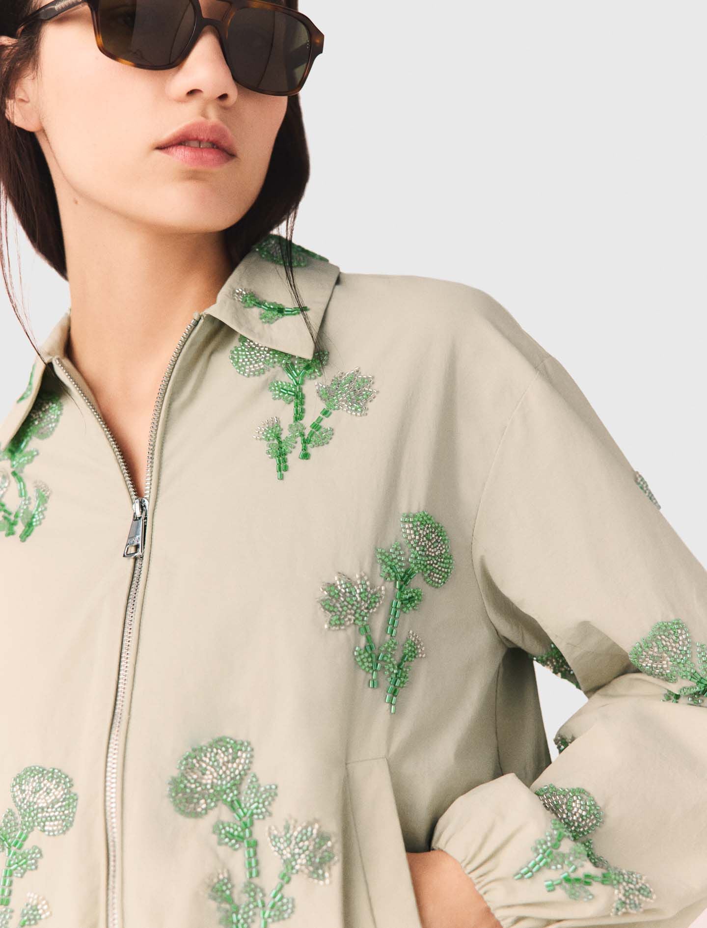 Maje Beaded technical jacket