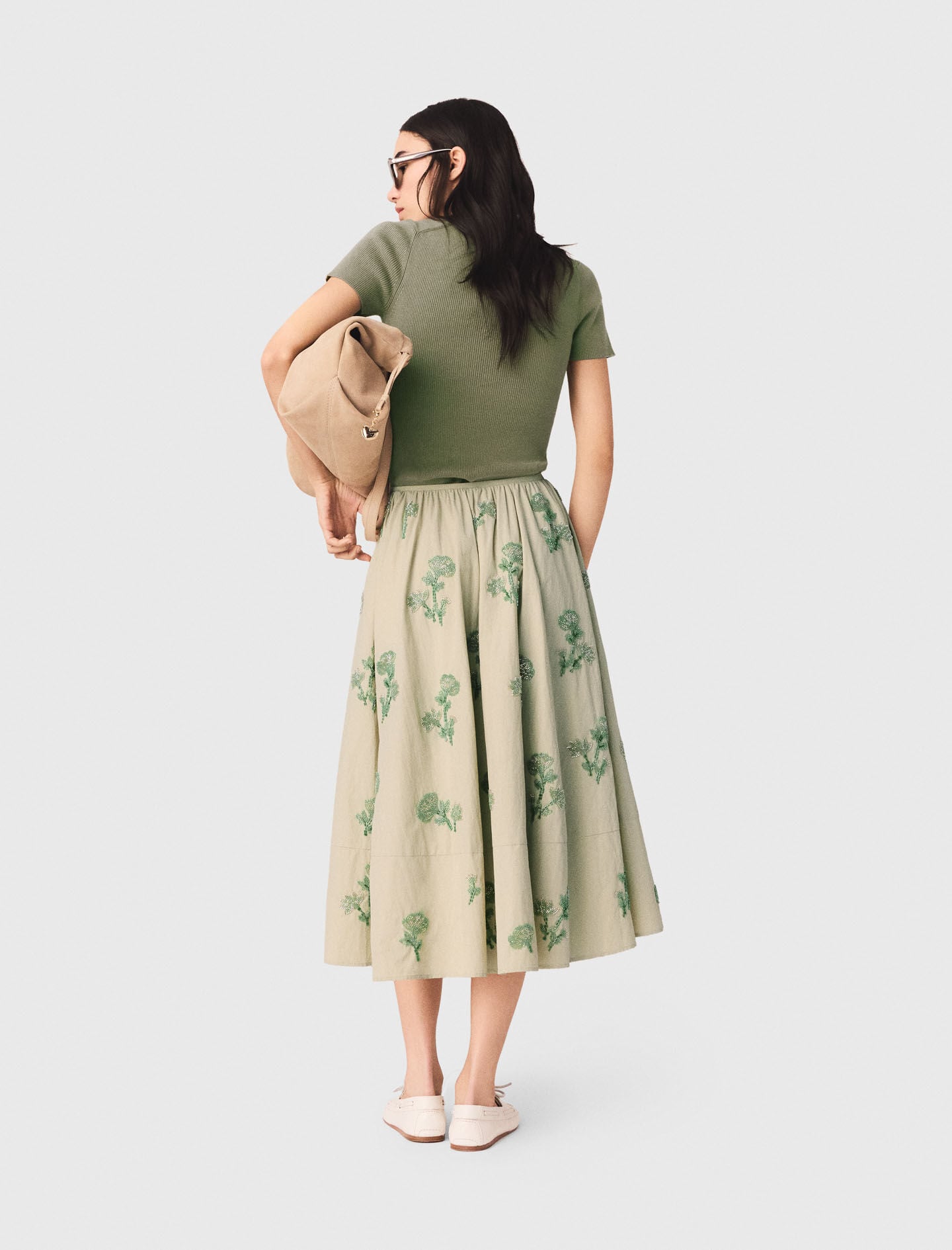 Maje Beaded technical skirt