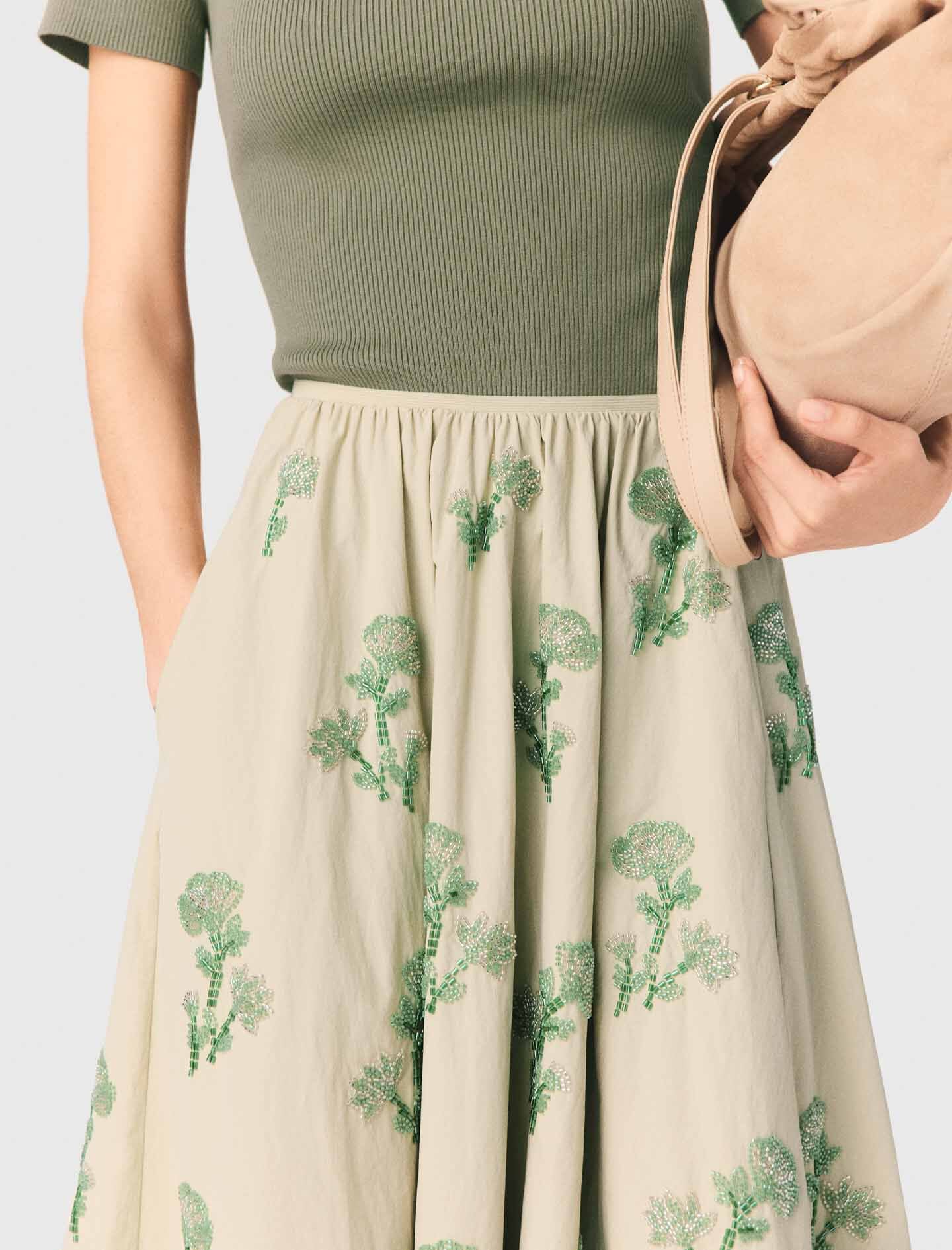 Maje Beaded technical skirt