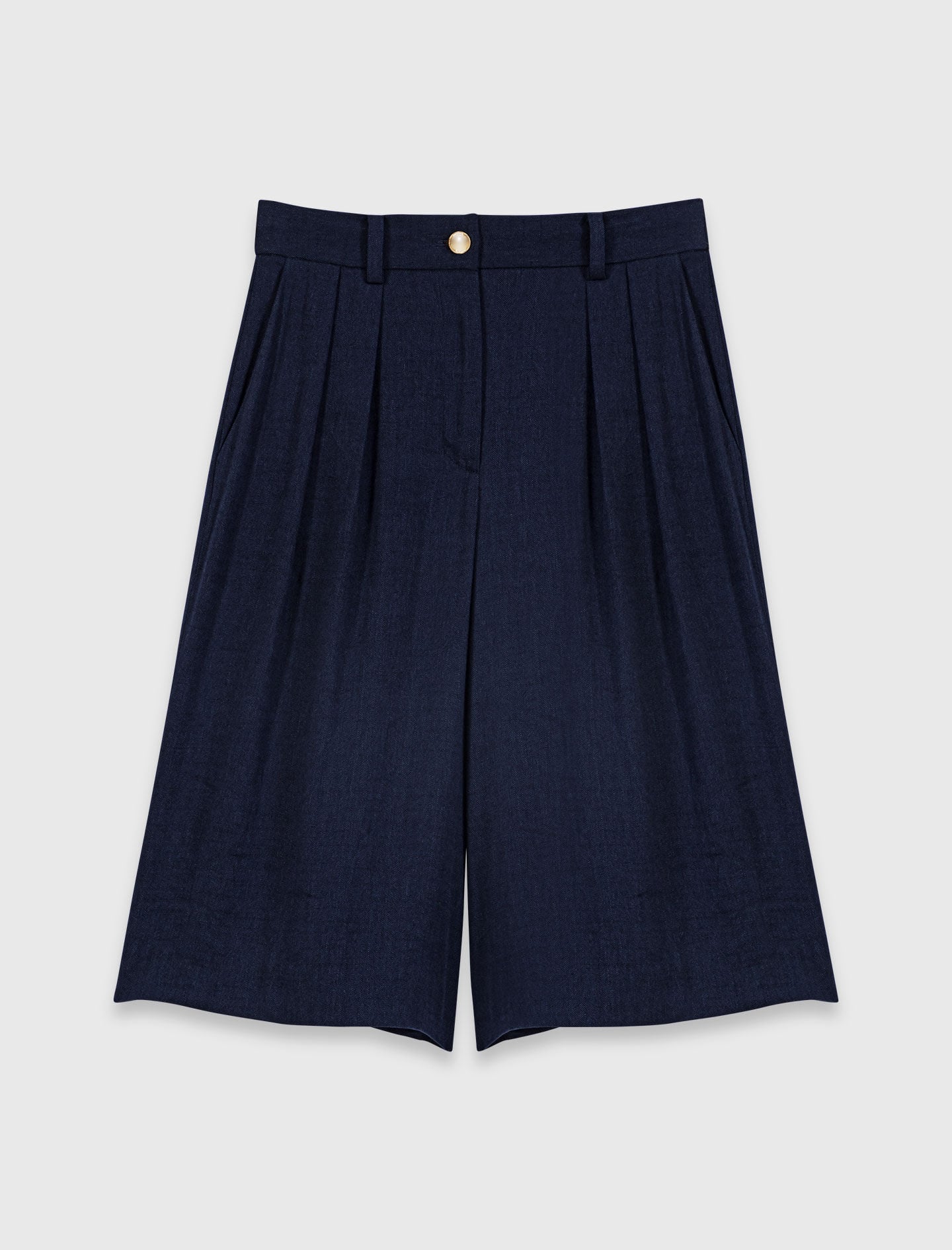 Maje Linen-blend Bermuda shorts