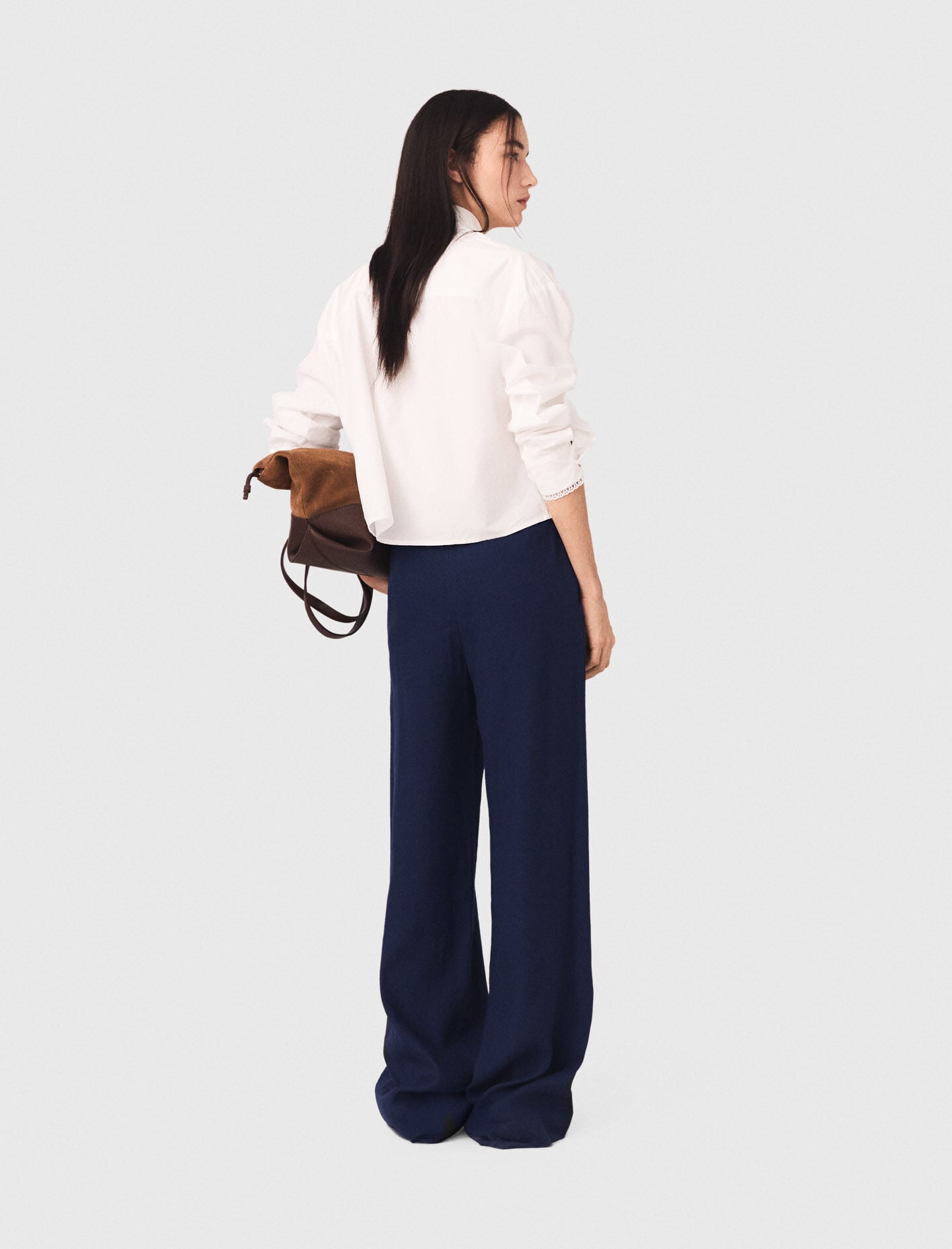 Maje Linen-blend sailor trousers