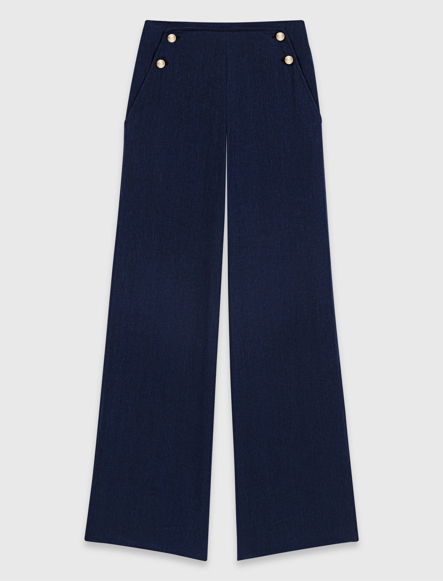 Maje Linen-blend sailor trousers