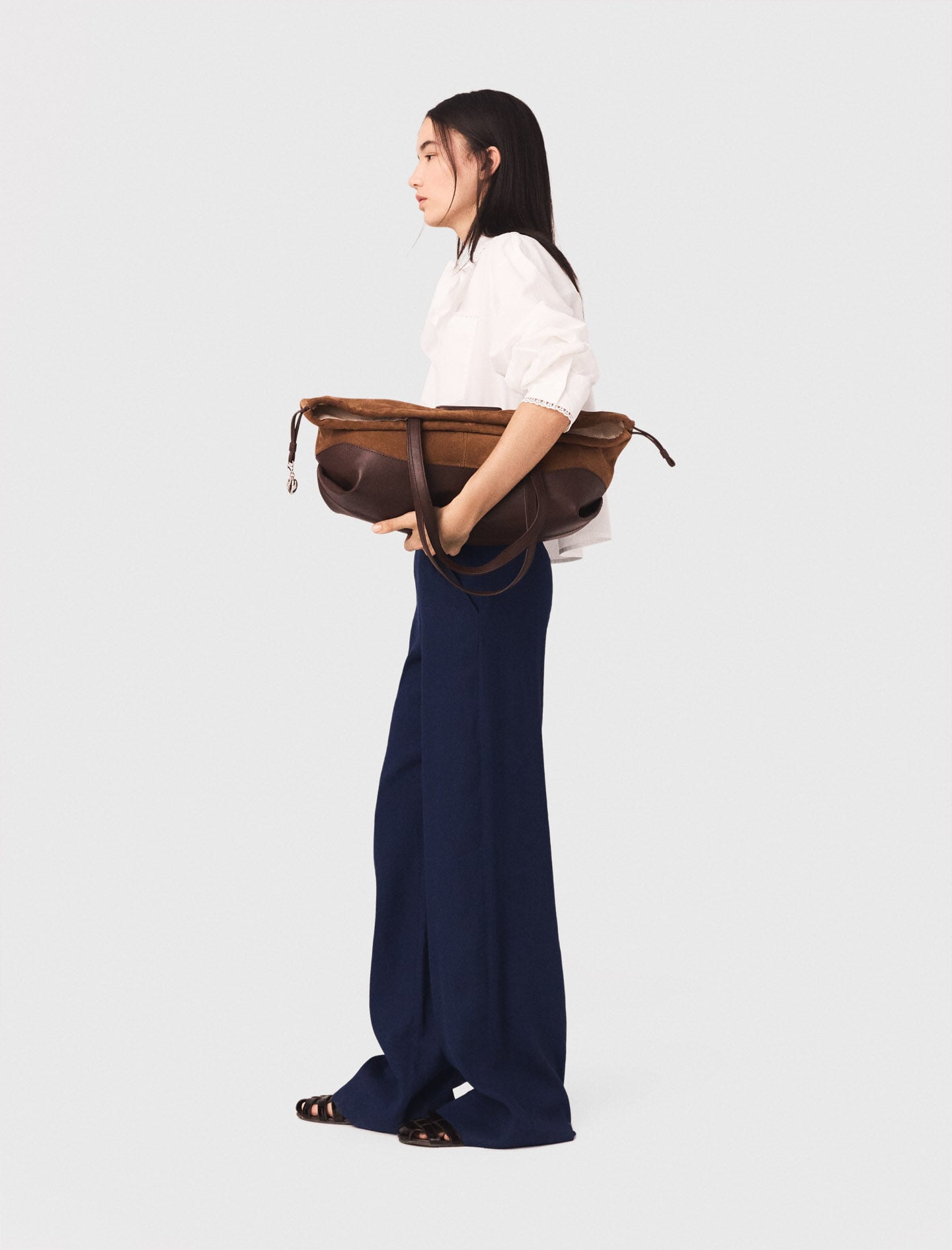 Maje Linen-blend sailor trousers