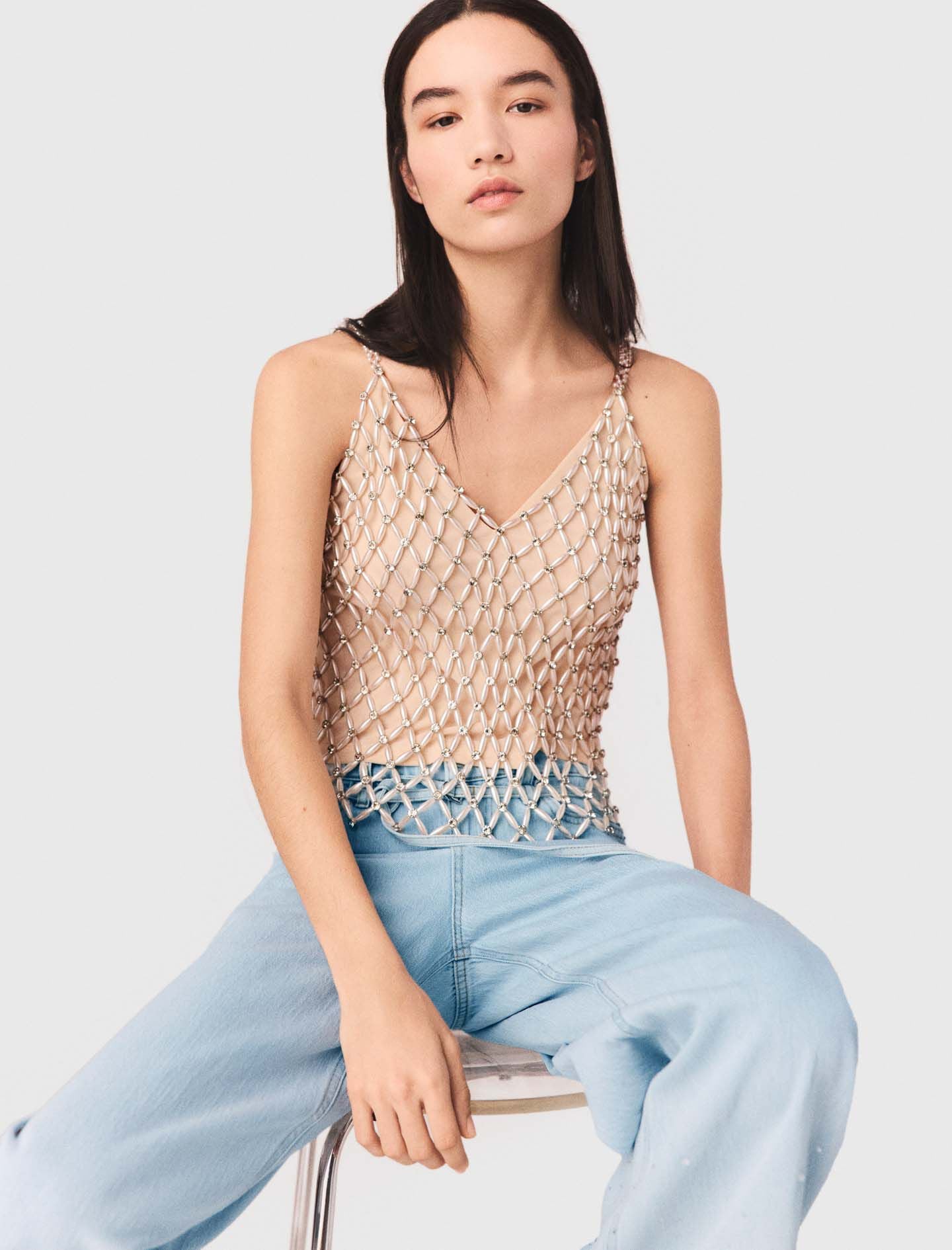 Maje Beaded top with lining