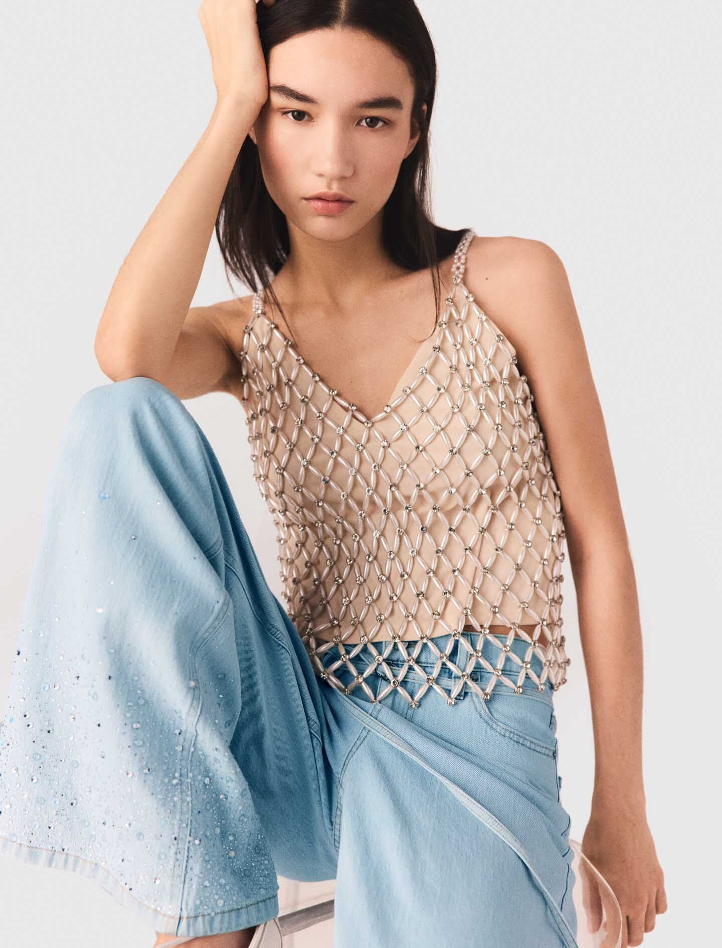 Maje Beaded top with lining