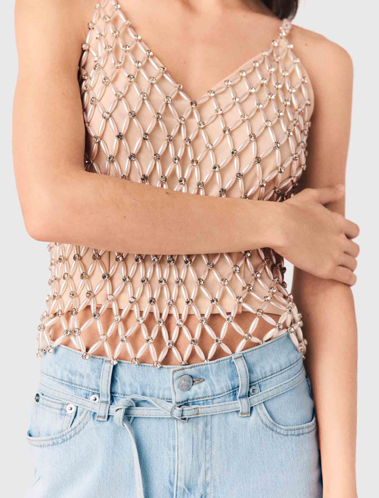 Maje Beaded top with lining