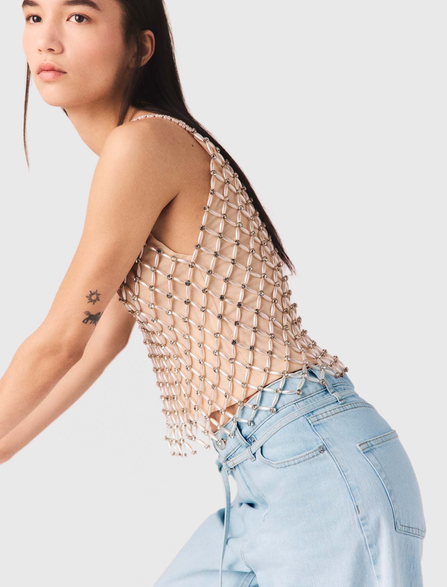 Maje Beaded top with lining