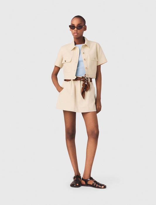 Maje Short-sleeved cropped jacket