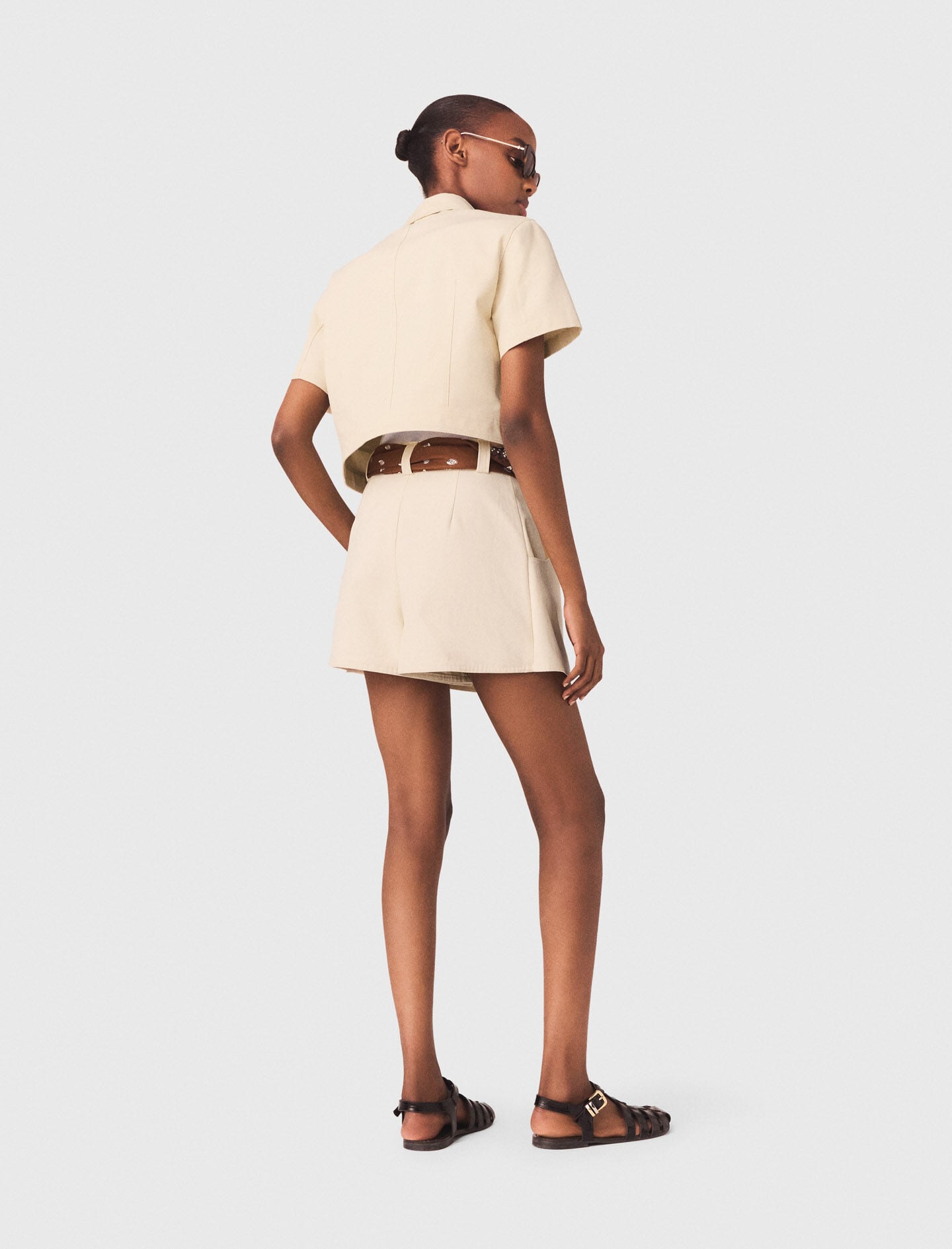 Maje Short-sleeved cropped jacket