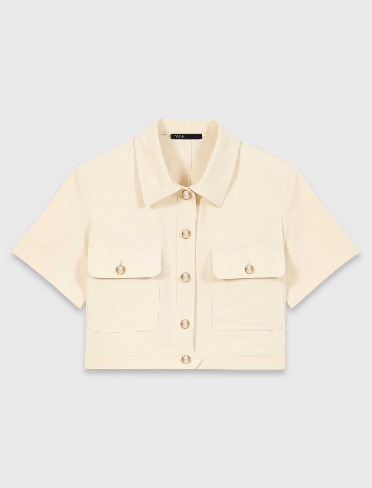 Maje Short-sleeved cropped jacket