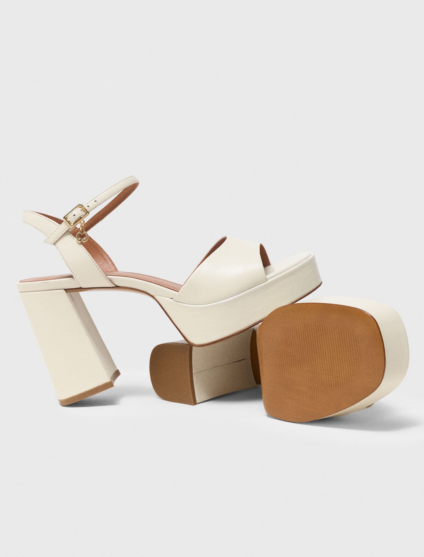 Maje Leather platform sandals