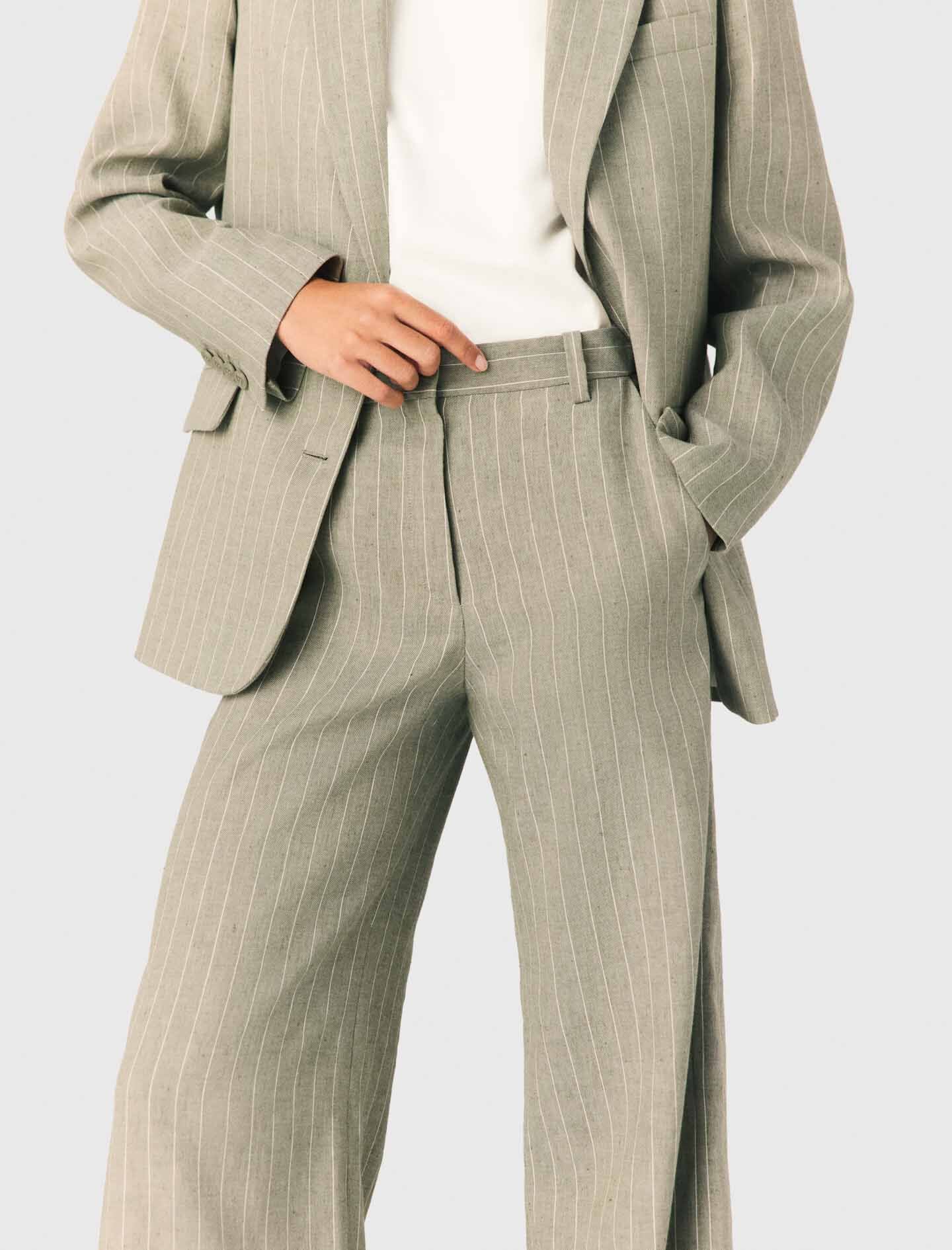 Maje Linen-blend suit trousers