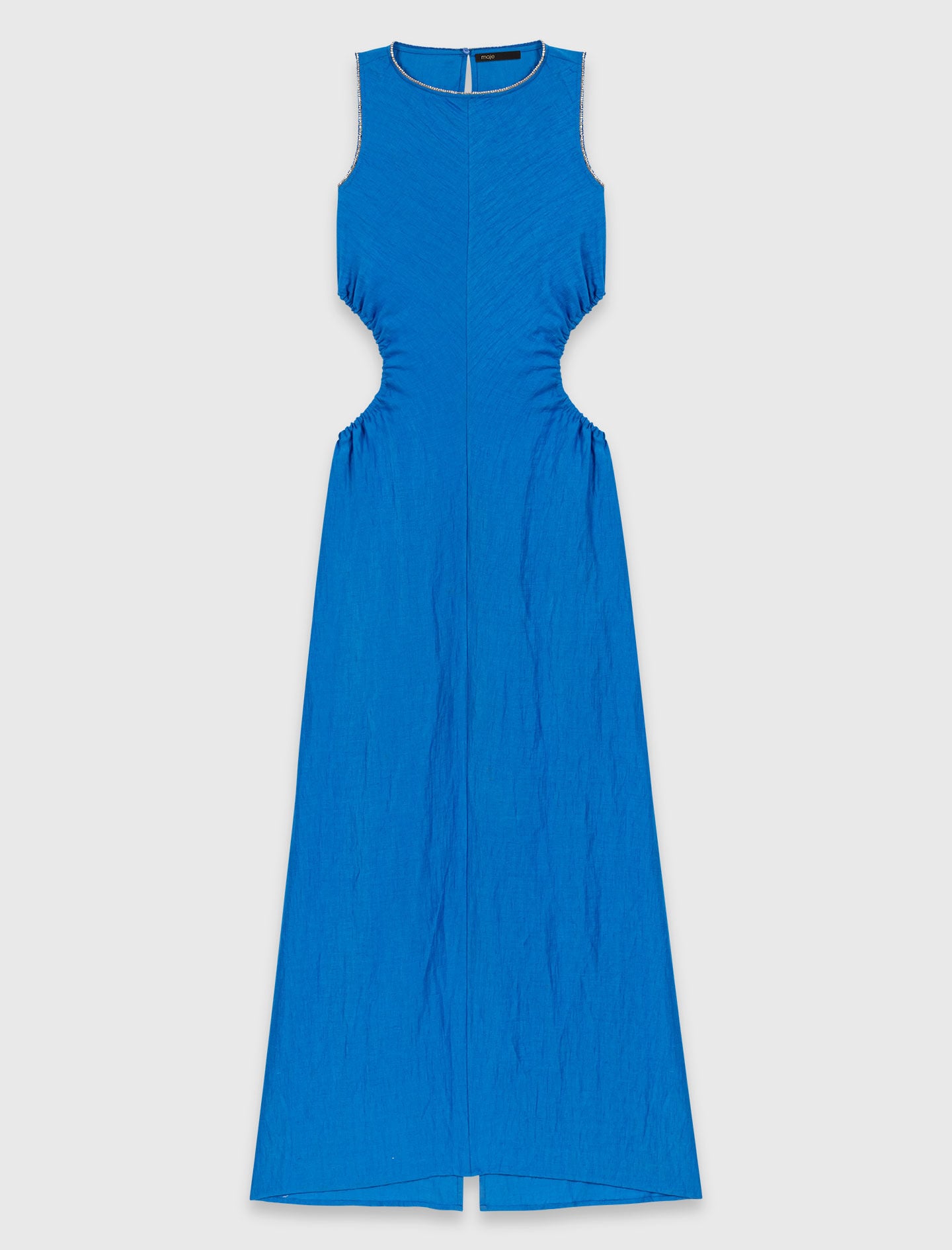 Maje Backless Linen-Blend Midi Dress