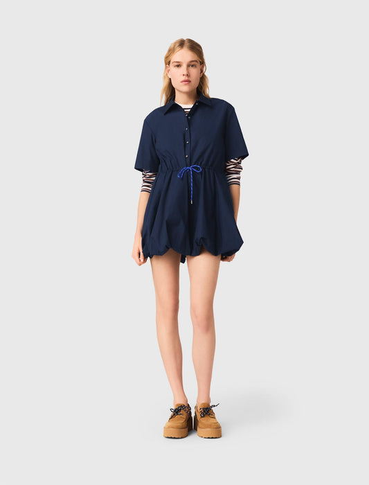 Maje Short-sleeved cotton bubble dress