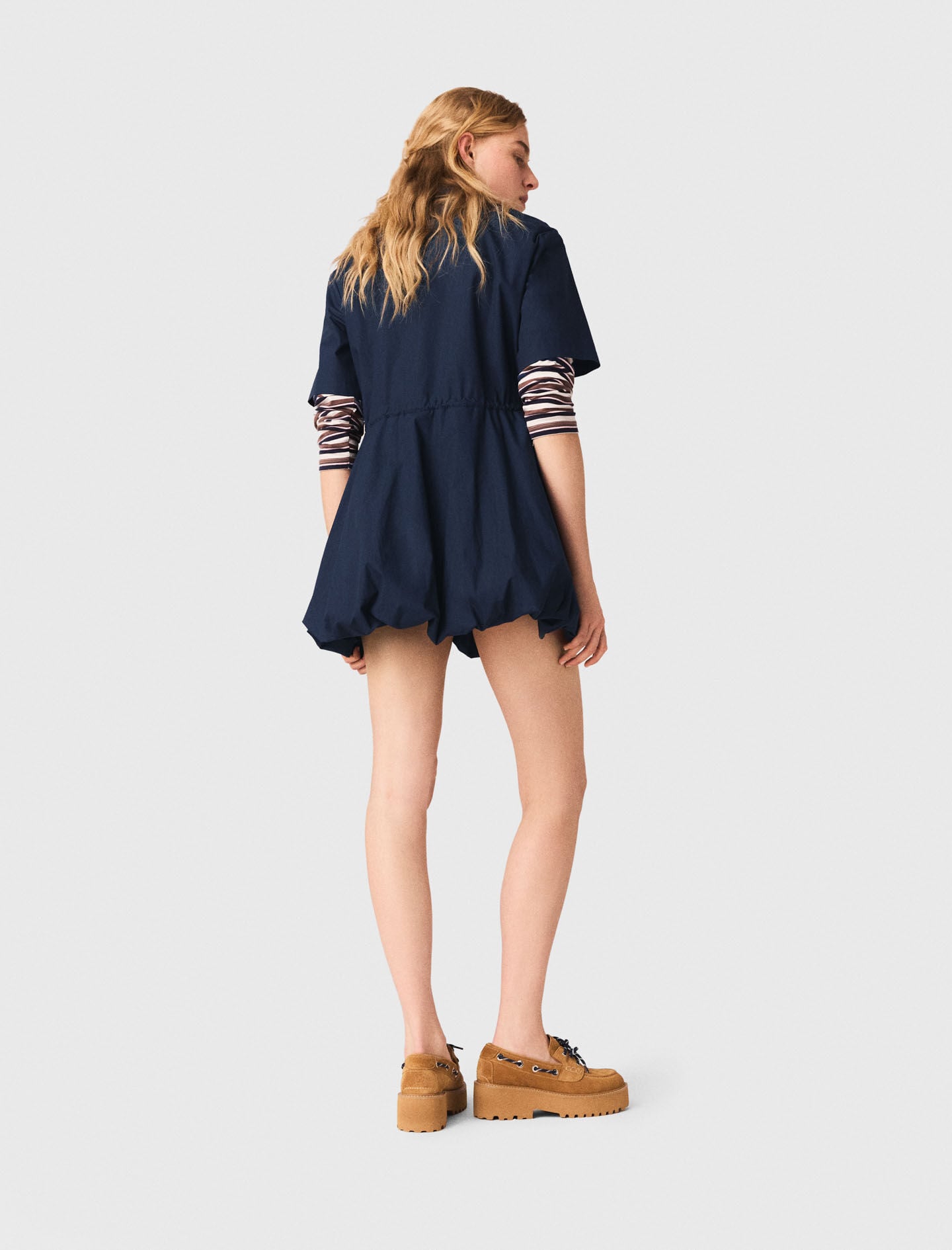 Maje Short-sleeved cotton bubble dress