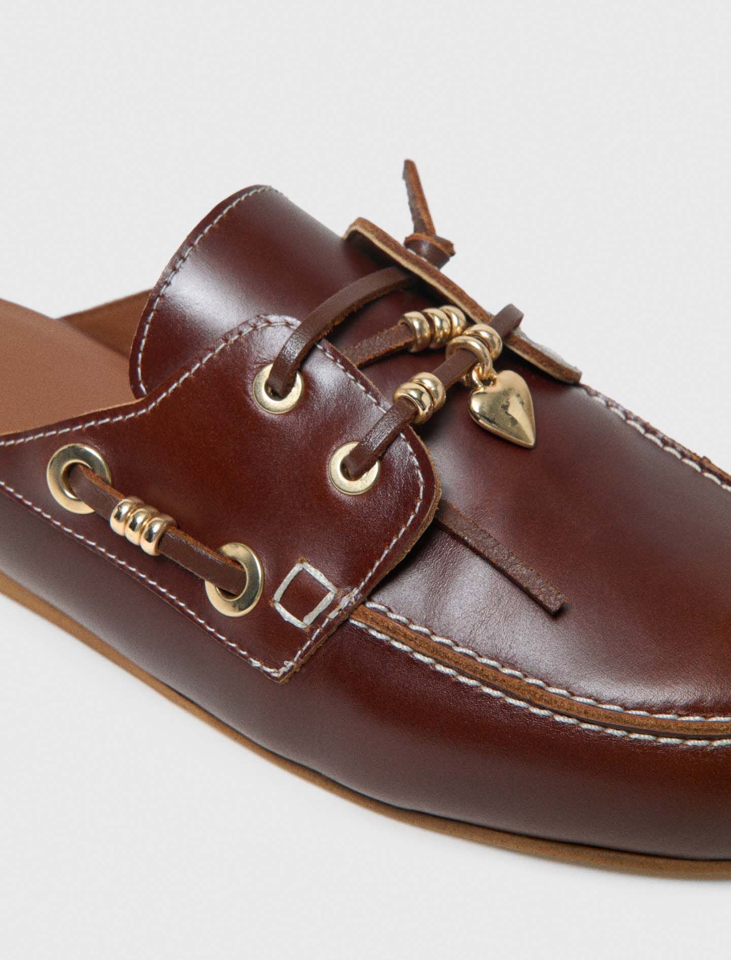 Maje Leather boat mules