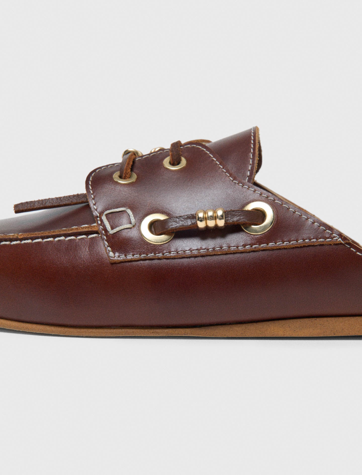 Maje Leather boat mules