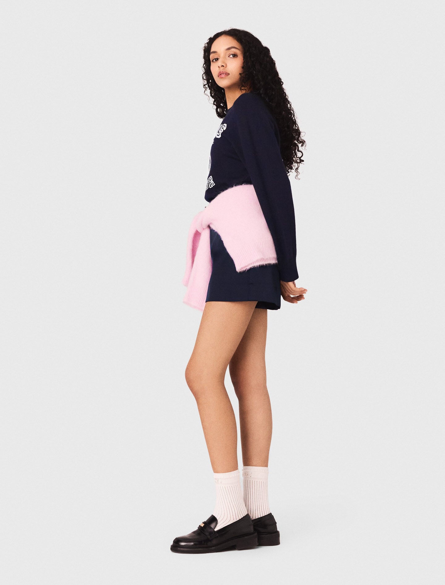 Maje Round neck slogan sweater