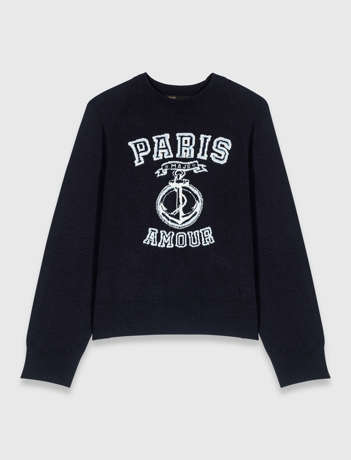 Maje Round neck slogan sweater