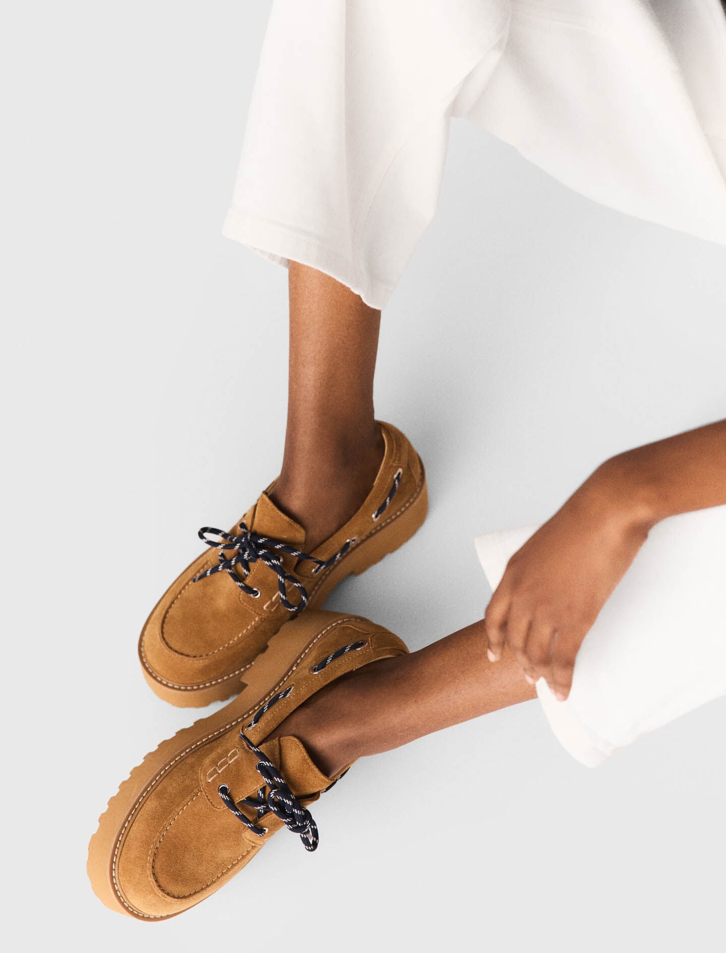 Maje Suede platform boat shoes