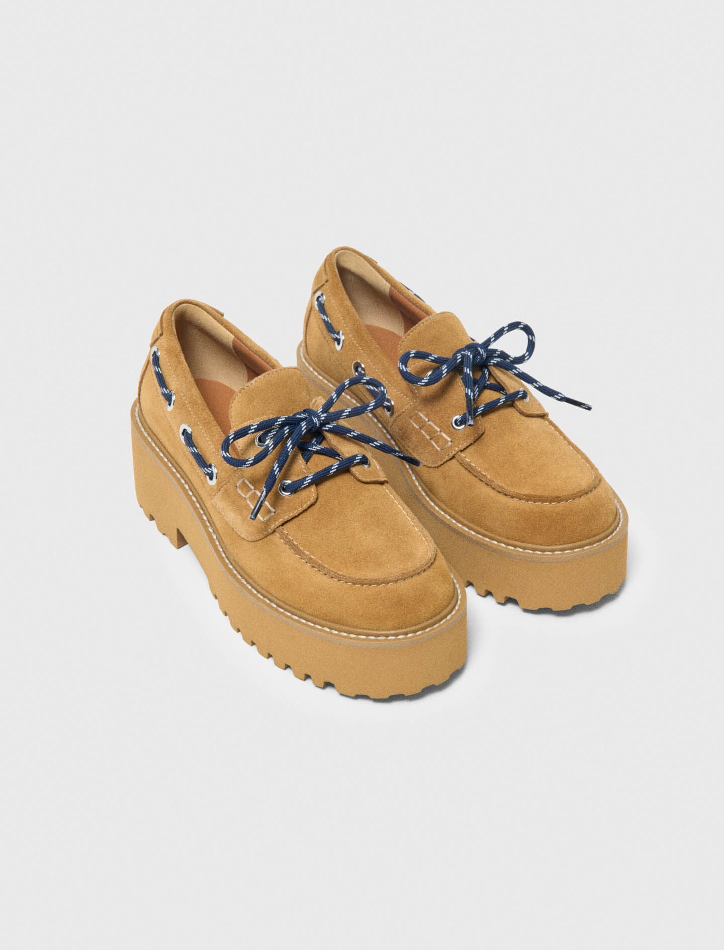 Maje Suede platform boat shoes