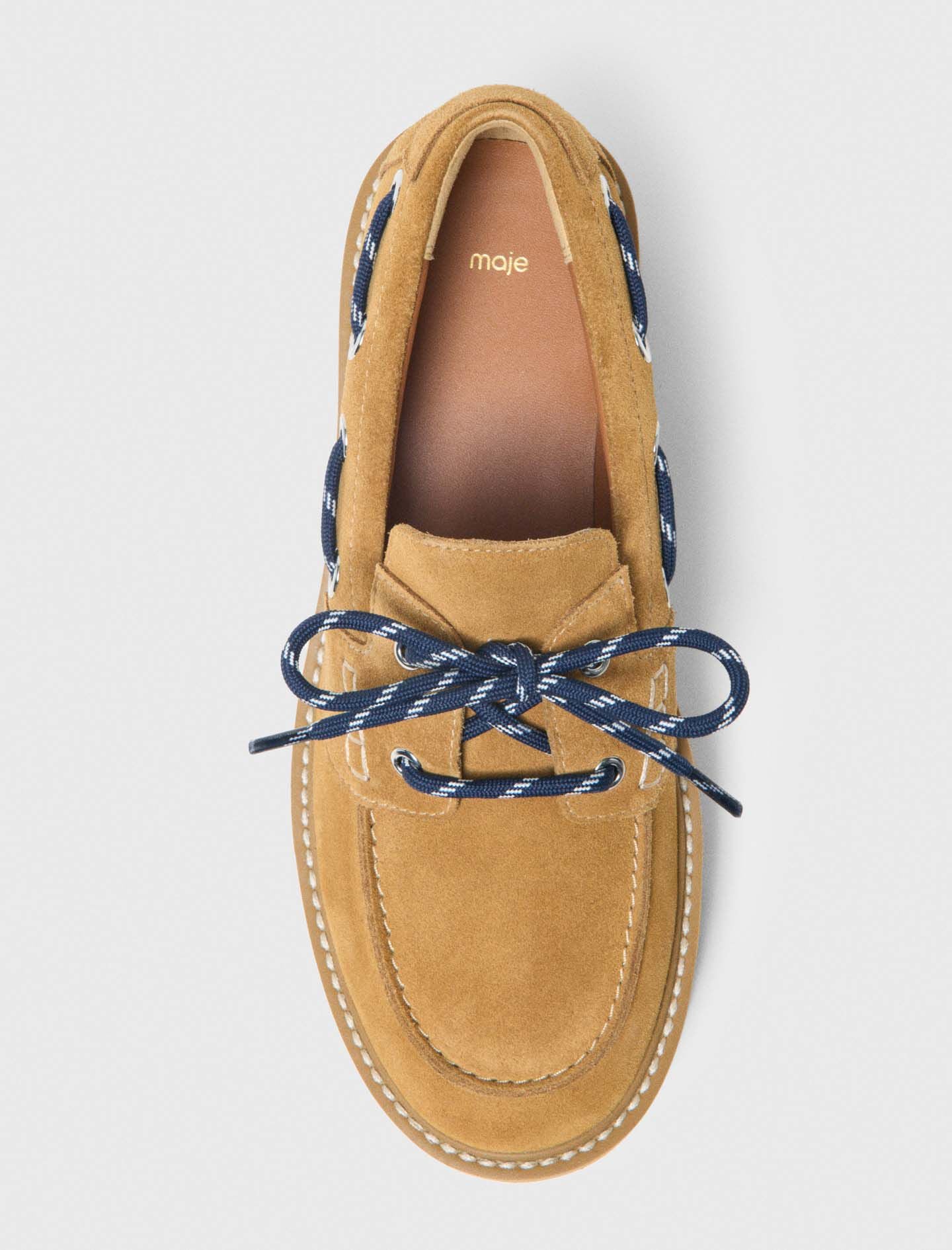 Maje Suede platform boat shoes
