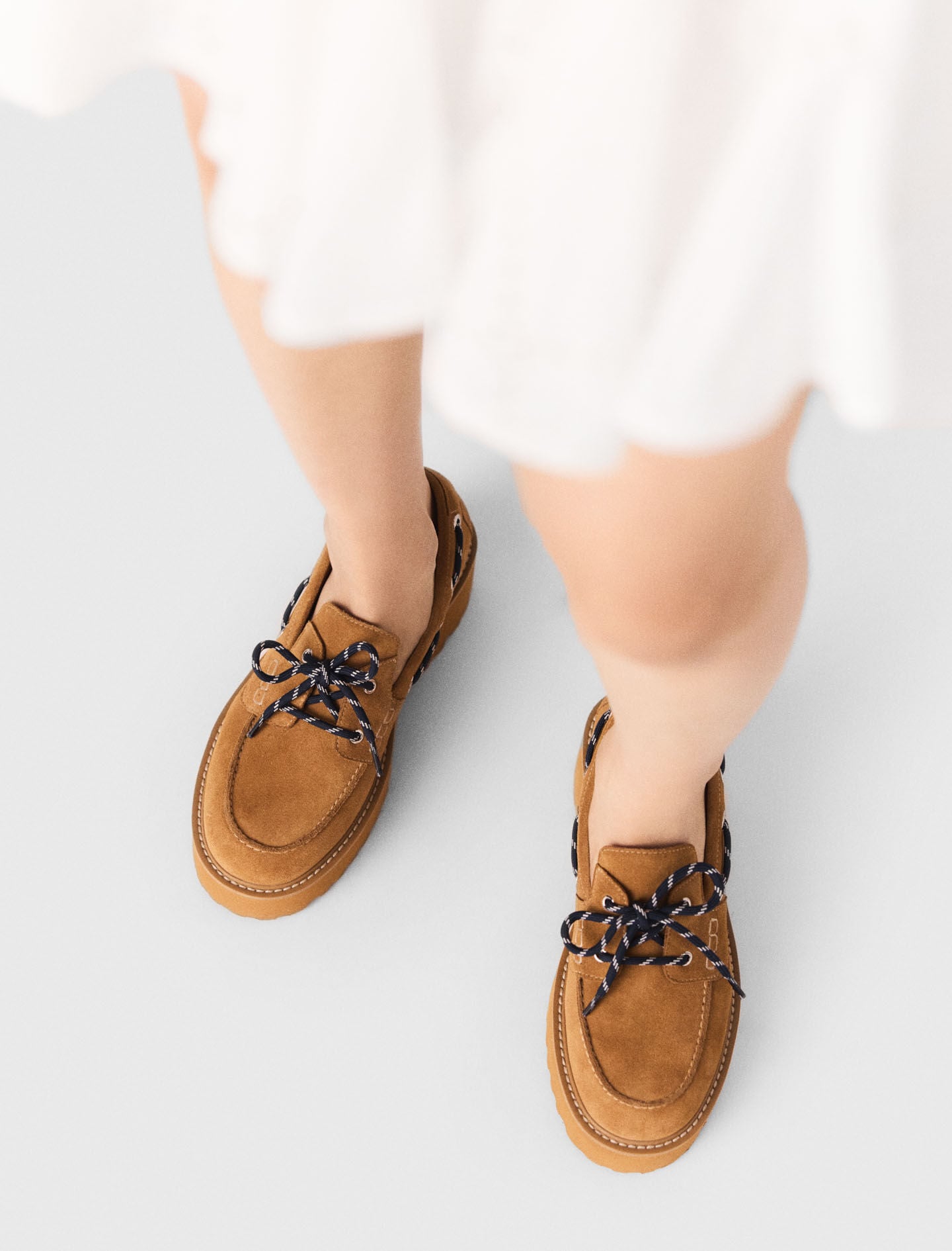 Maje Suede platform boat shoes