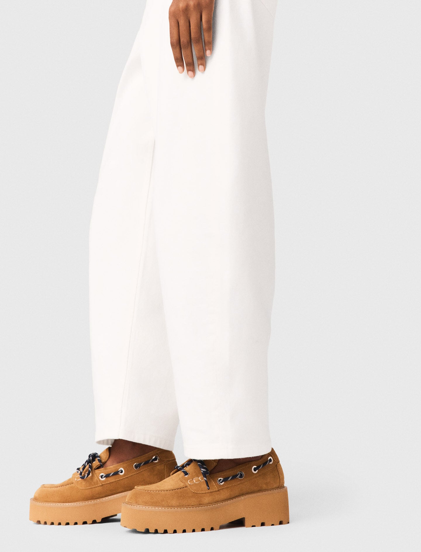 Maje Suede platform boat shoes
