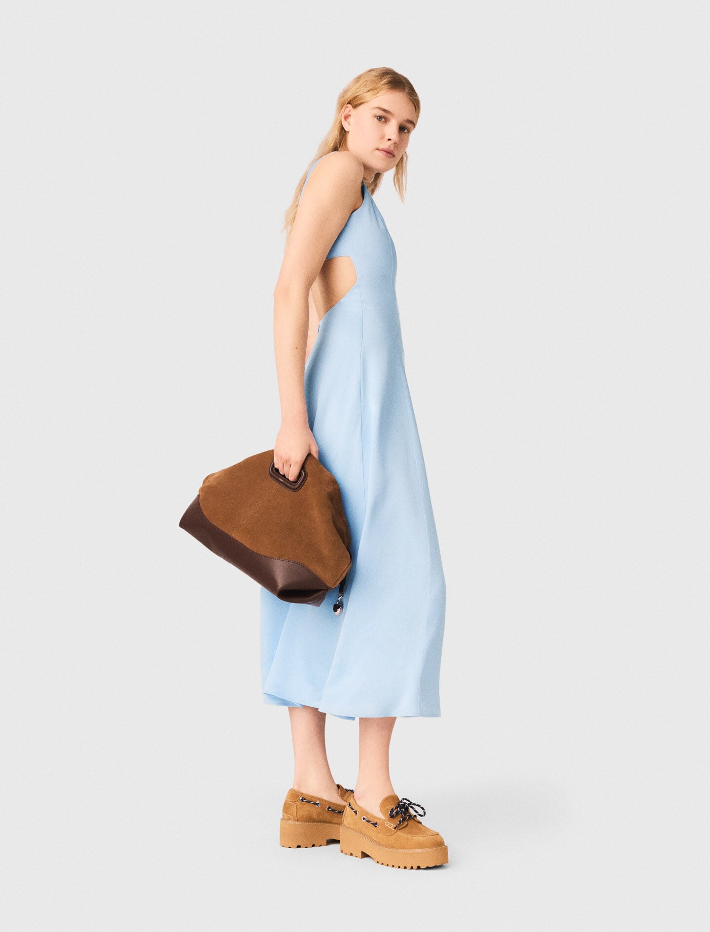 Maje Open-back maxi dress