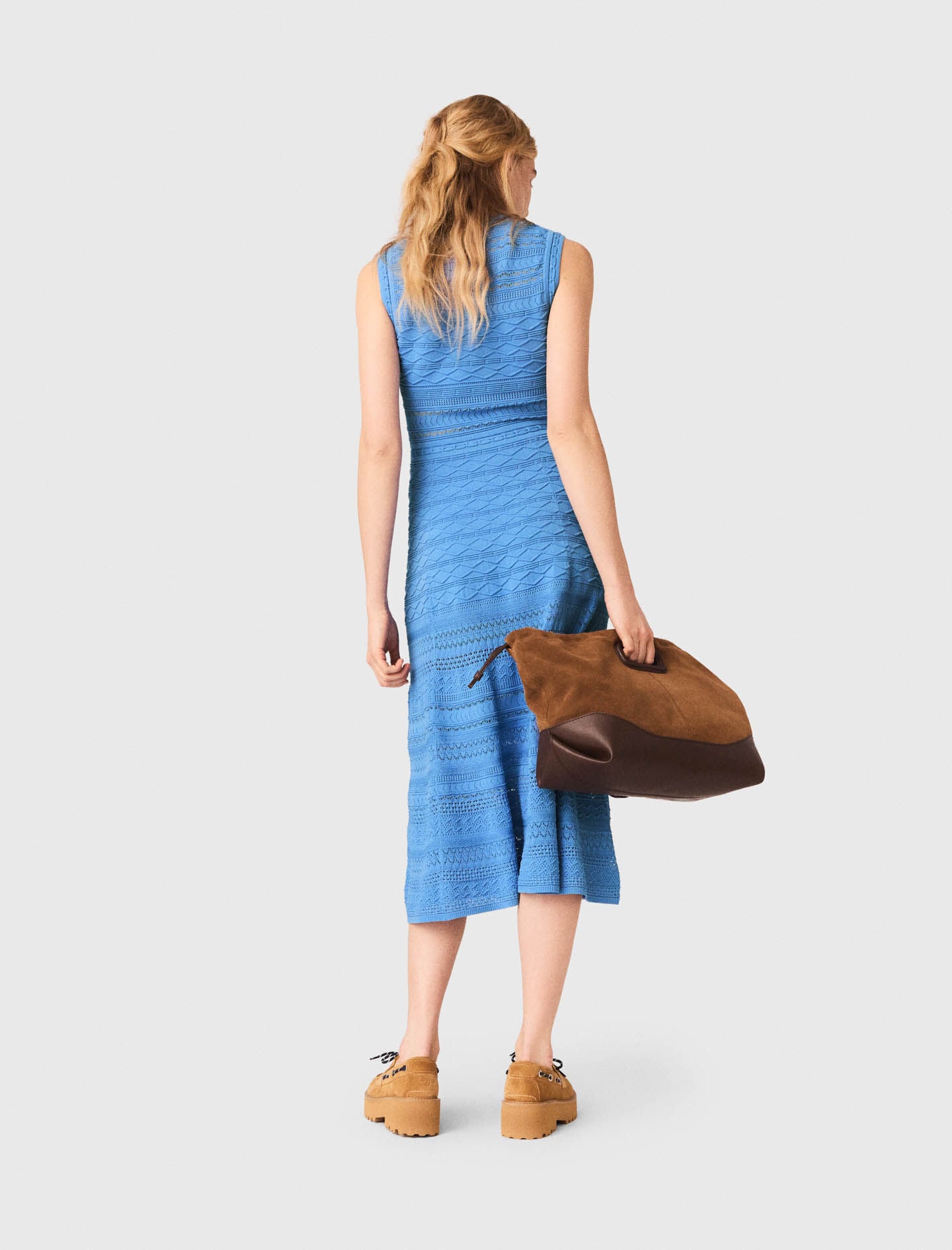 Maje Pointelle knit maxi dress