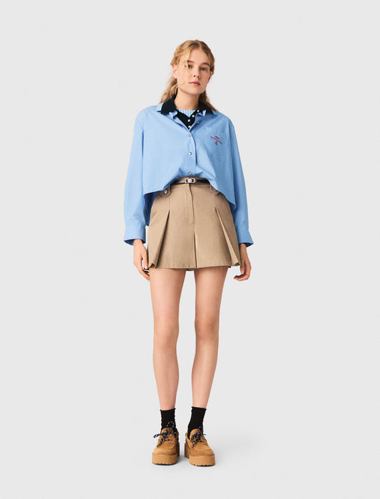 Maje Pleated cotton shorts