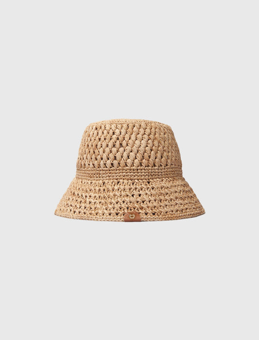 Maje Crochet raffia bucket hat