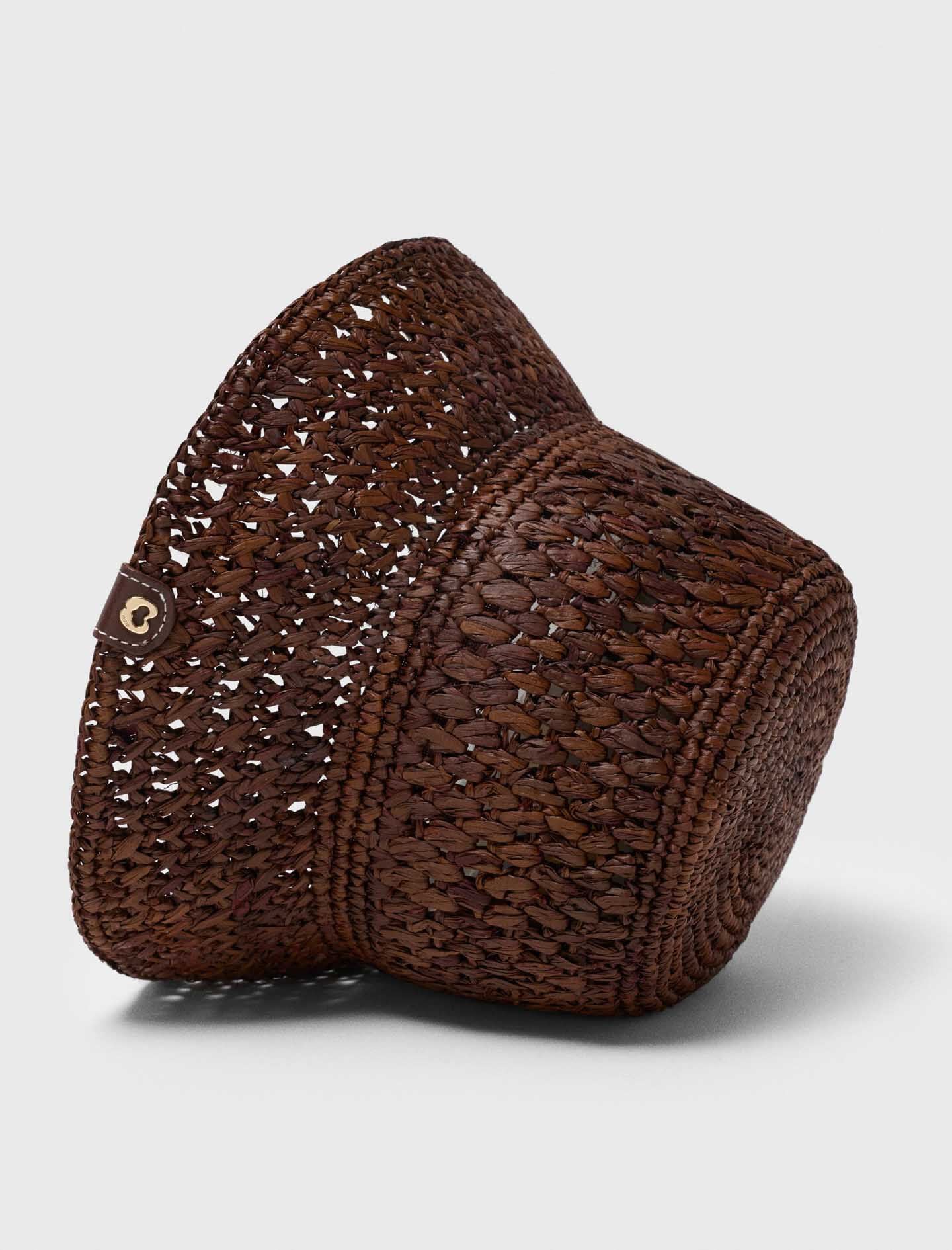Maje Colourful natural raffia bucket hat